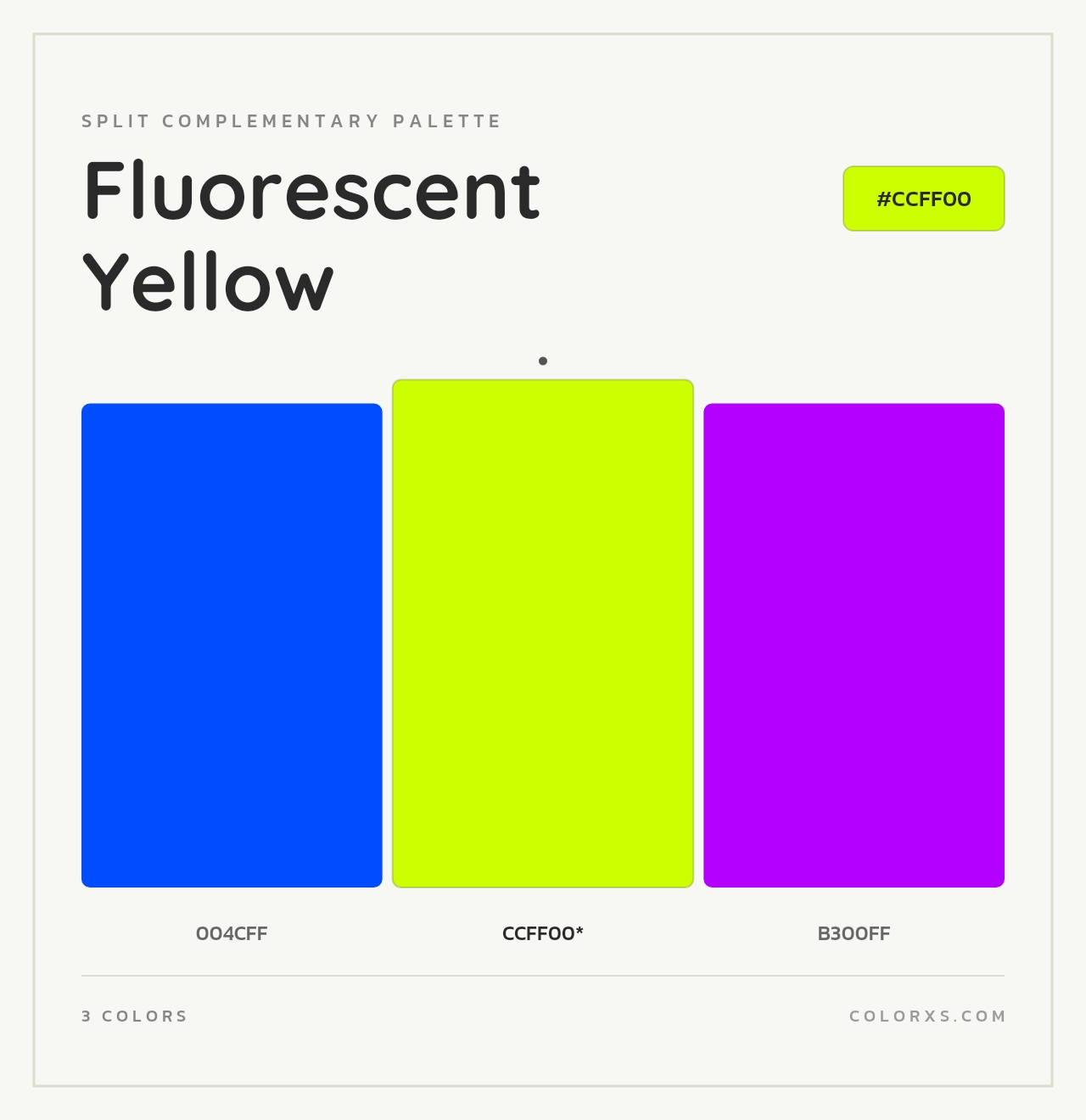 Fluorescent Yellow - Split-Complementary Color Palette