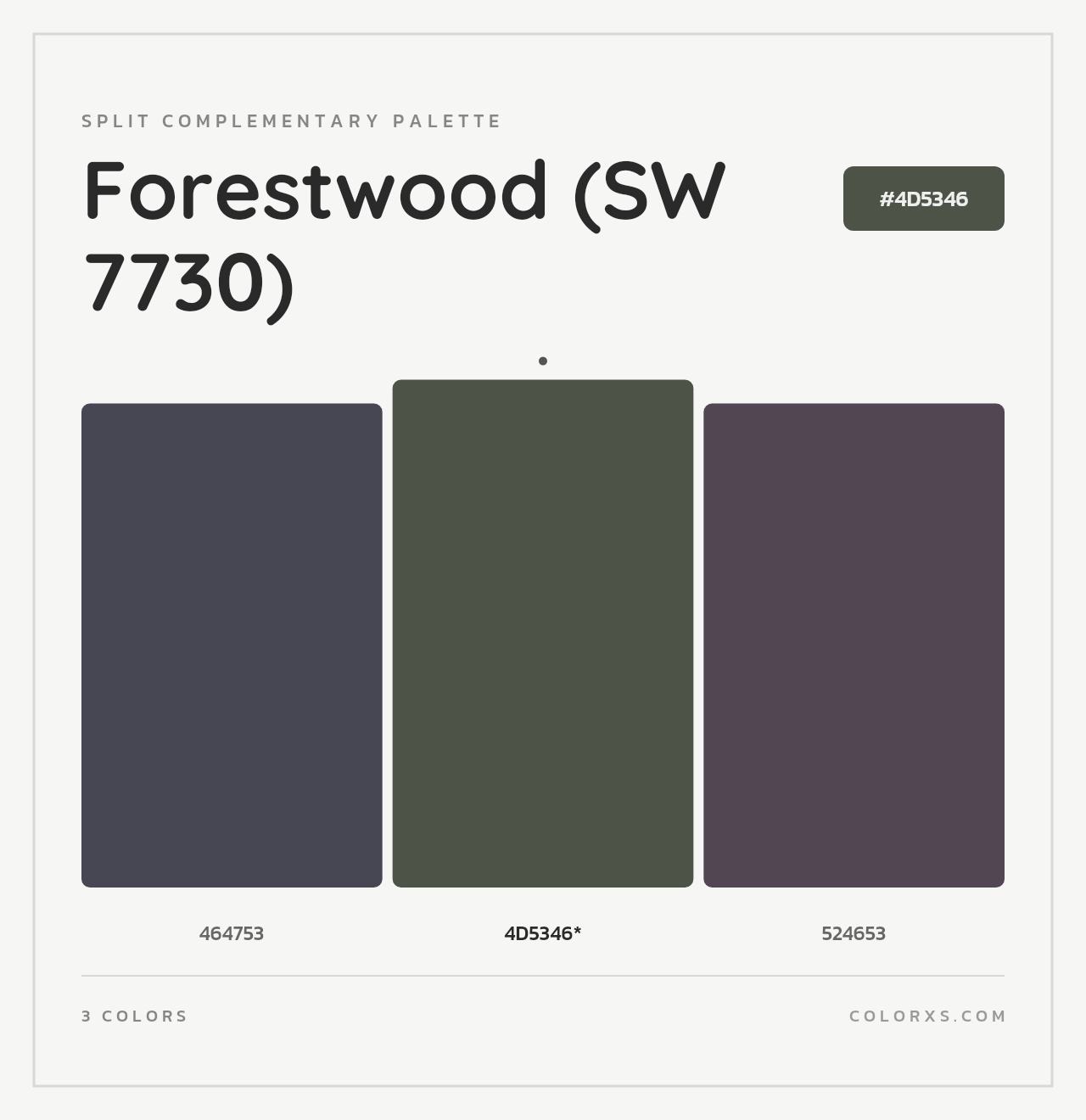 Forestwood (SW 7730) - Split-Complementary Color Palette