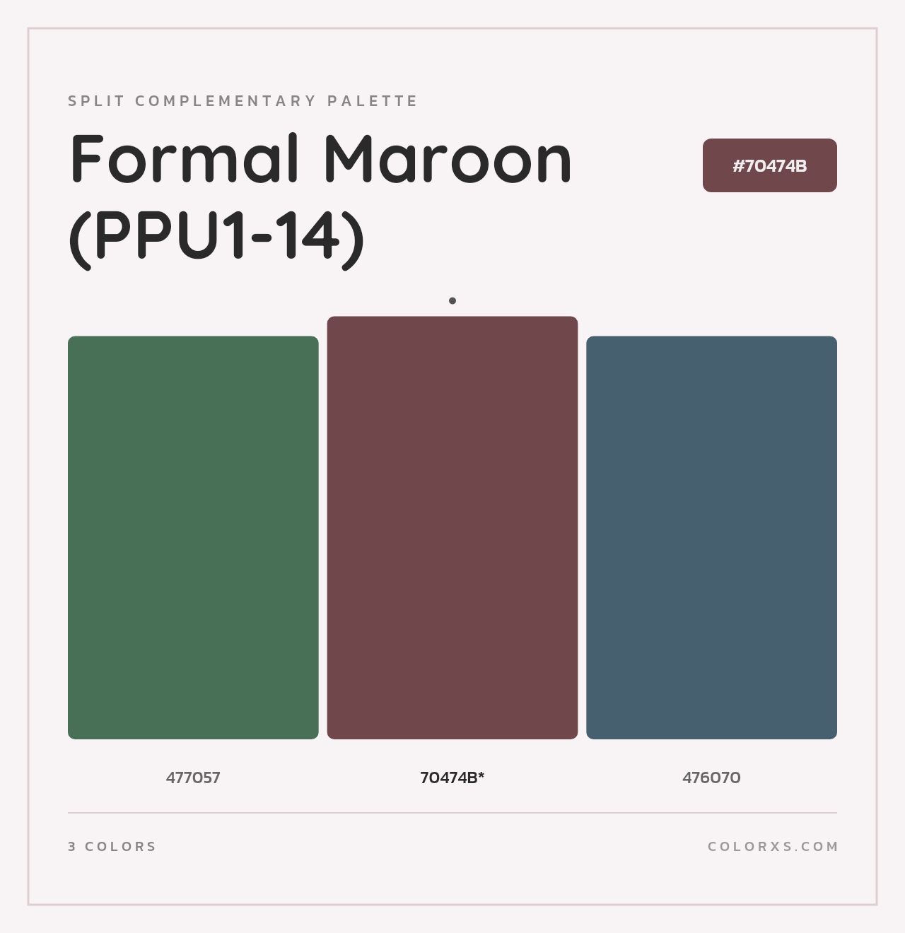 Formal Maroon (PPU1-14) - Split-Complementary Color Palette