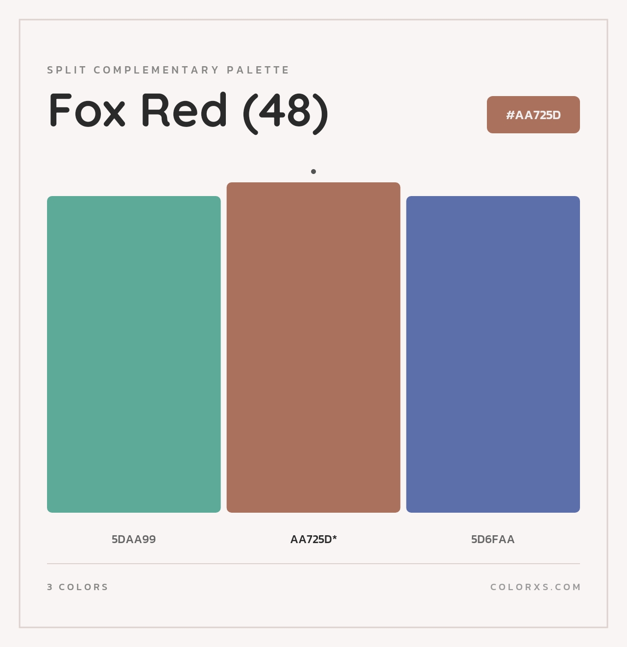 Fox Red (48) - Split-Complementary Color Palette
