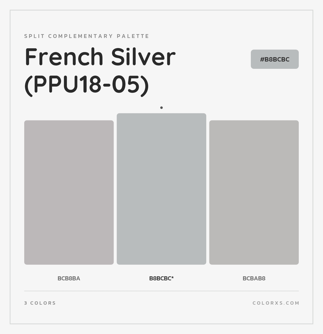 French Silver (PPU18-05) - Split-Complementary Color Palette