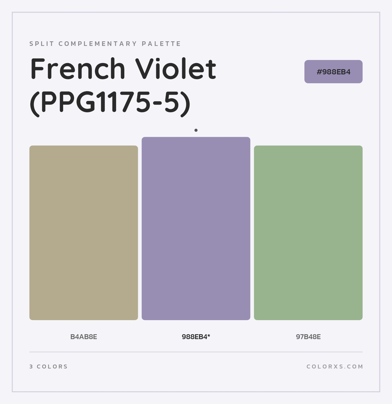 French Violet (PPG1175-5) - Split-Complementary Color Palette
