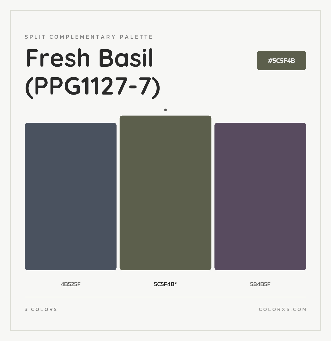 Fresh Basil (PPG1127-7) - Split-Complementary Color Palette