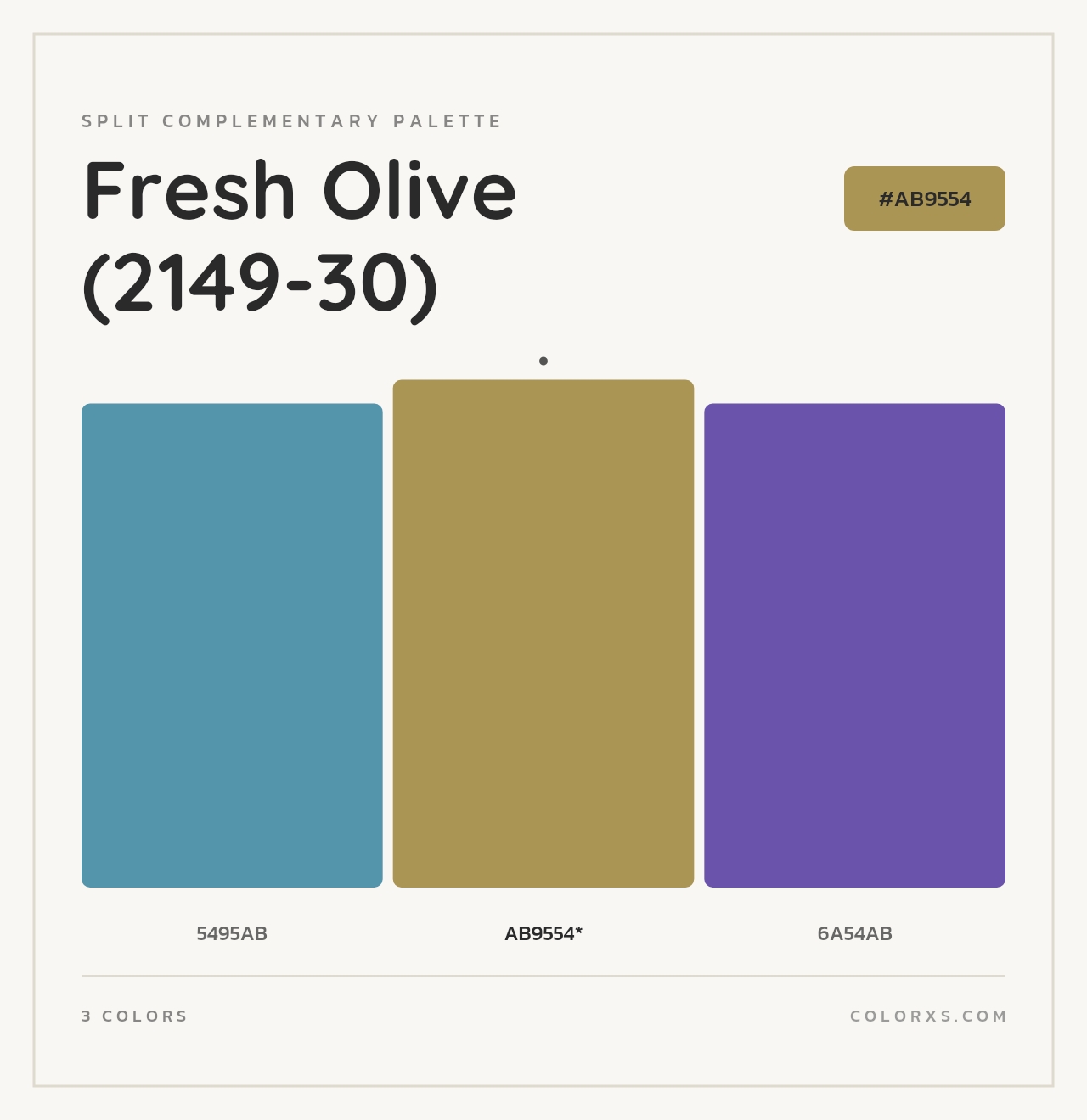 Fresh Olive (2149-30) - Split-Complementary Color Palette
