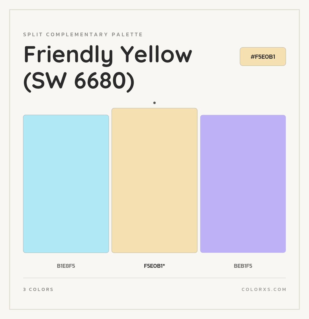Friendly Yellow (SW 6680) - Split-Complementary Color Palette