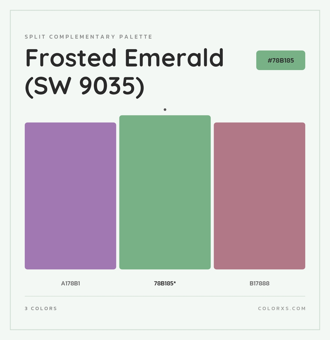 Frosted Emerald (SW 9035) - Split-Complementary Color Palette