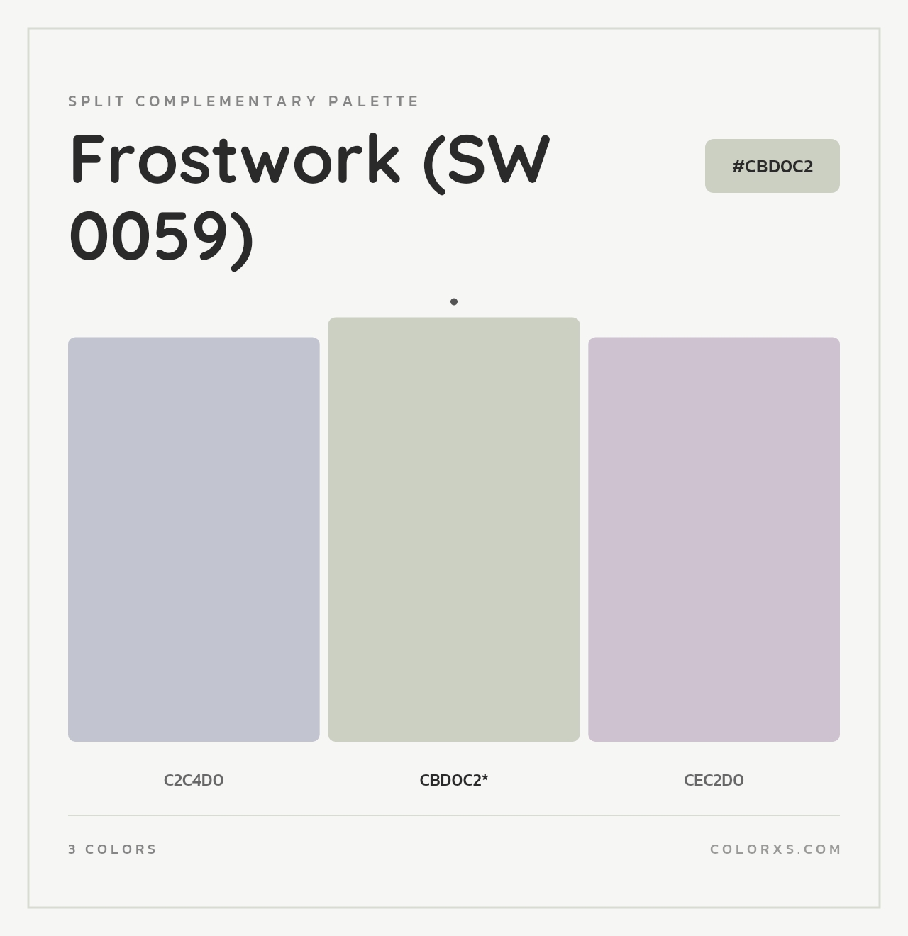 Frostwork (SW 0059) - Split-Complementary Color Palette