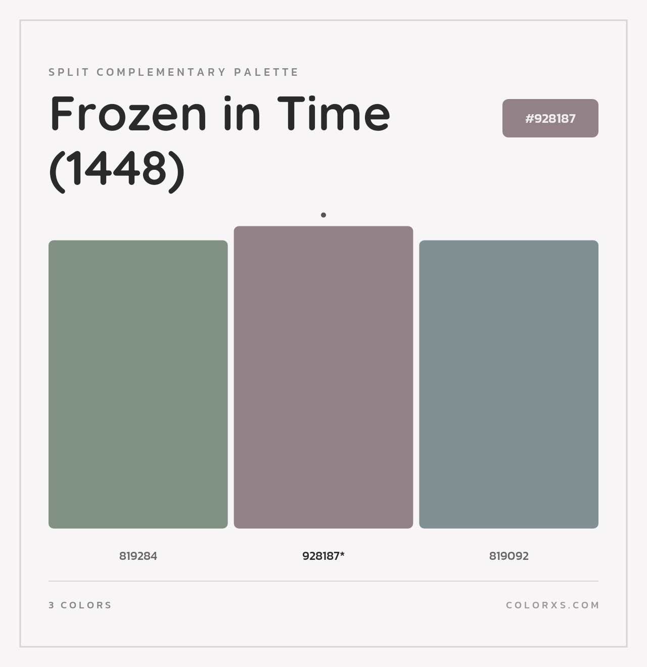 Frozen in Time (1448) - Split-Complementary Color Palette