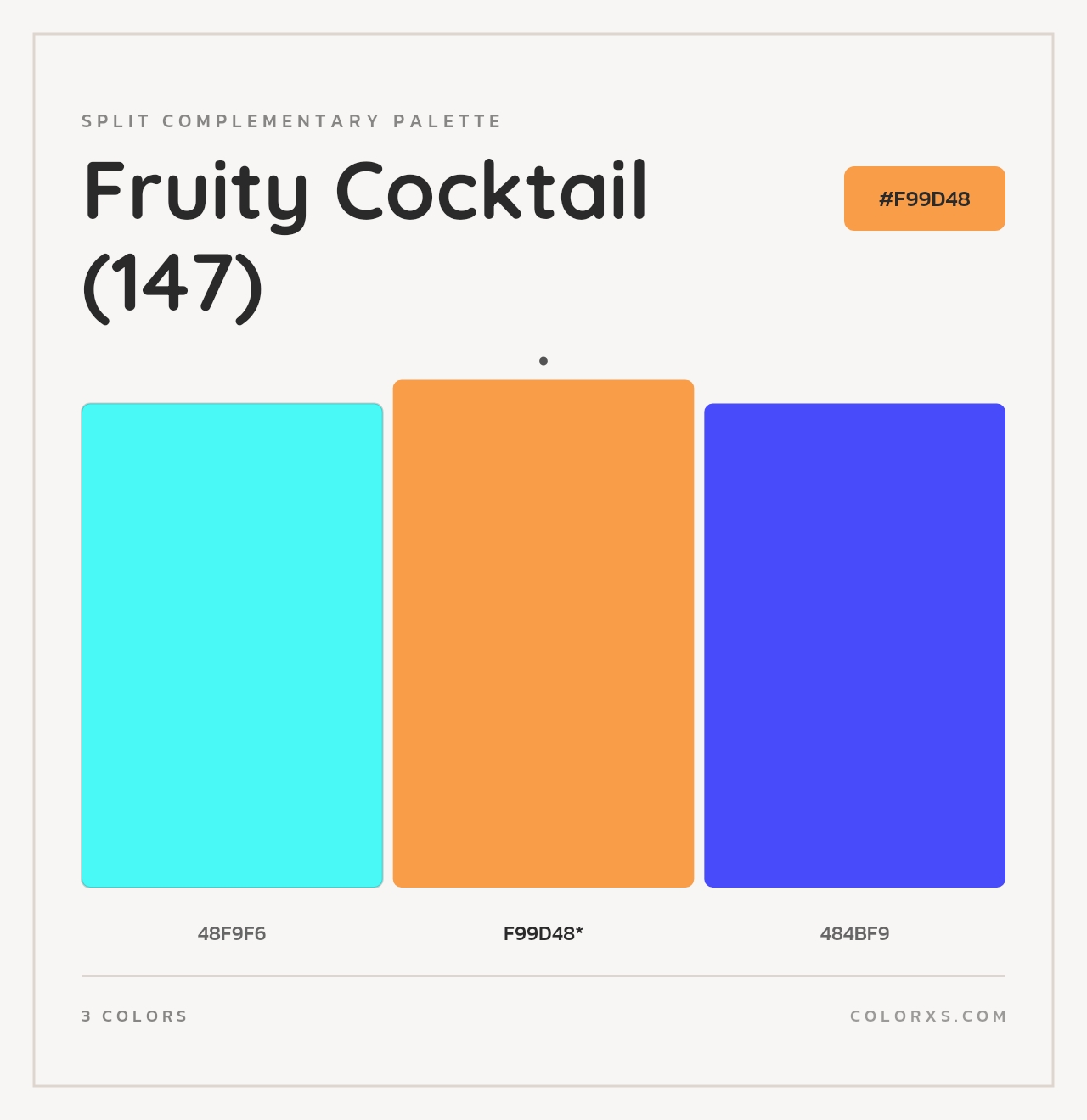 Fruity Cocktail (147) - Split-Complementary Color Palette
