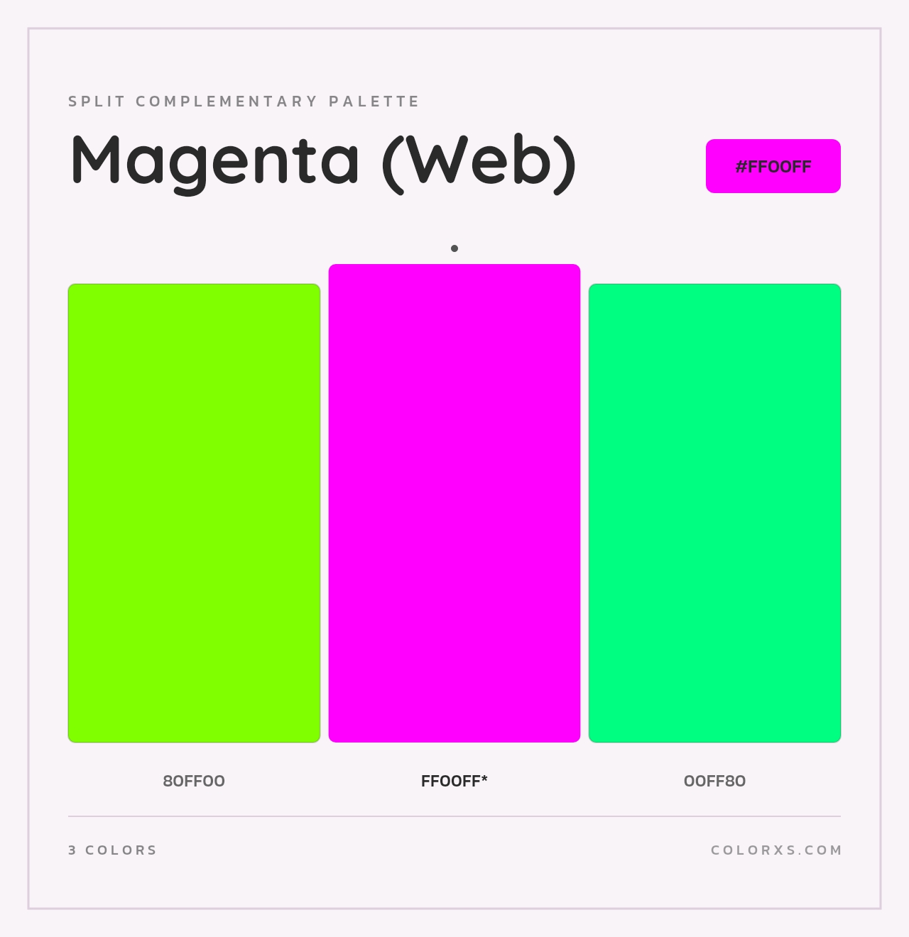 Magenta (Web) - Split-Complementary Color Palette