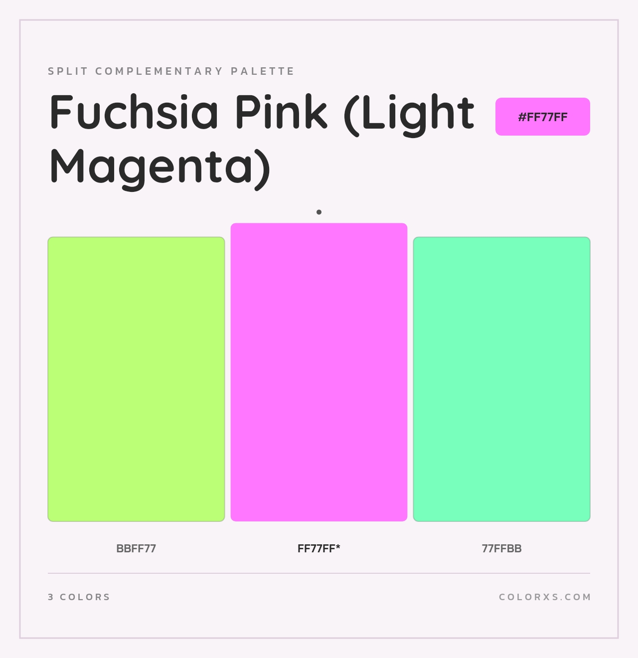 Fuchsia Pink (Light Magenta) - Split-Complementary Color Palette