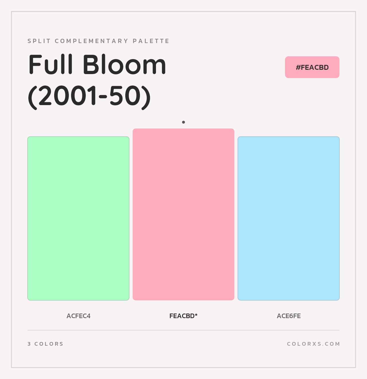 Full Bloom (2001-50) - Split-Complementary Color Palette