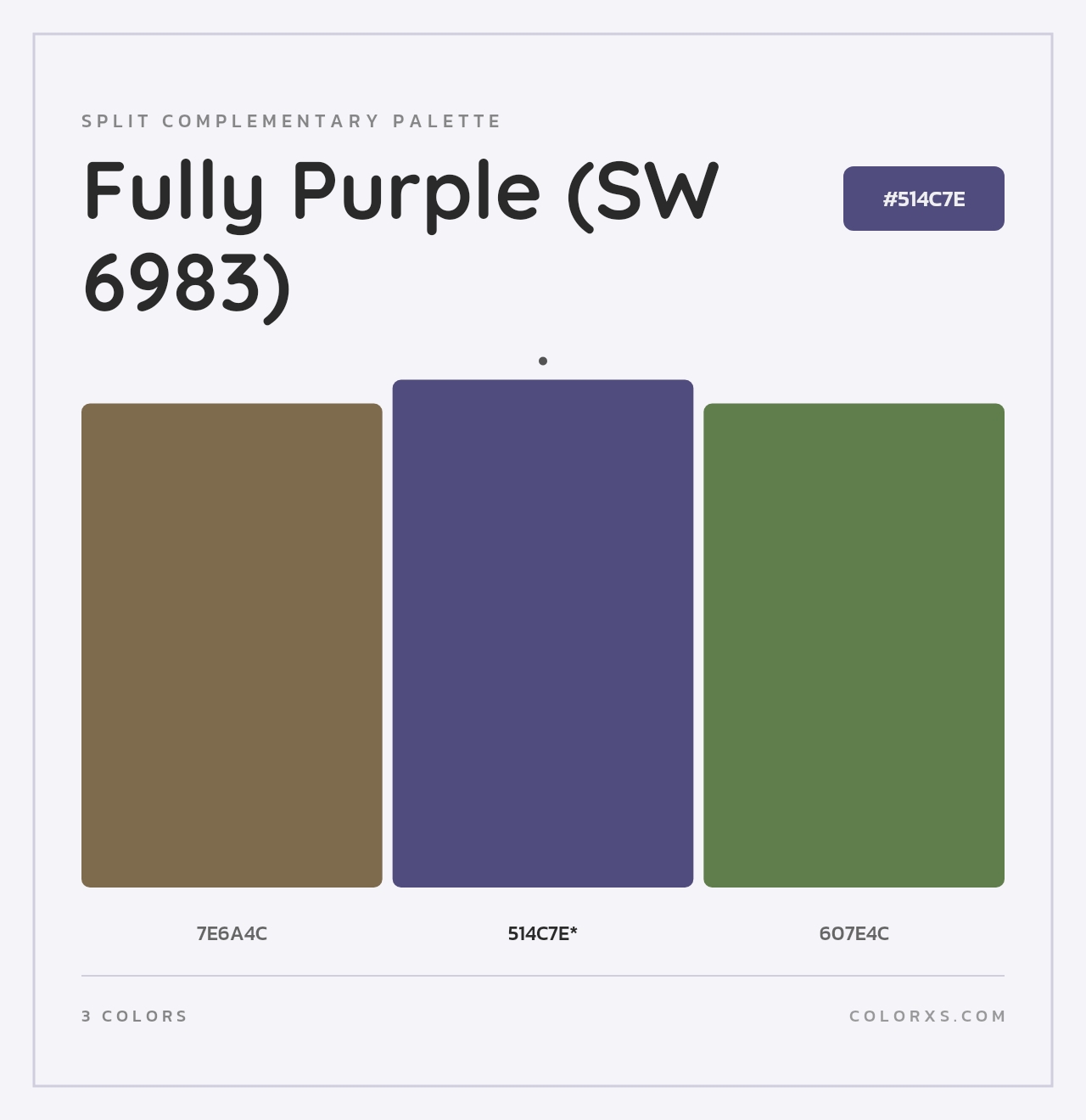 Fully Purple (SW 6983) - Split-Complementary Color Palette
