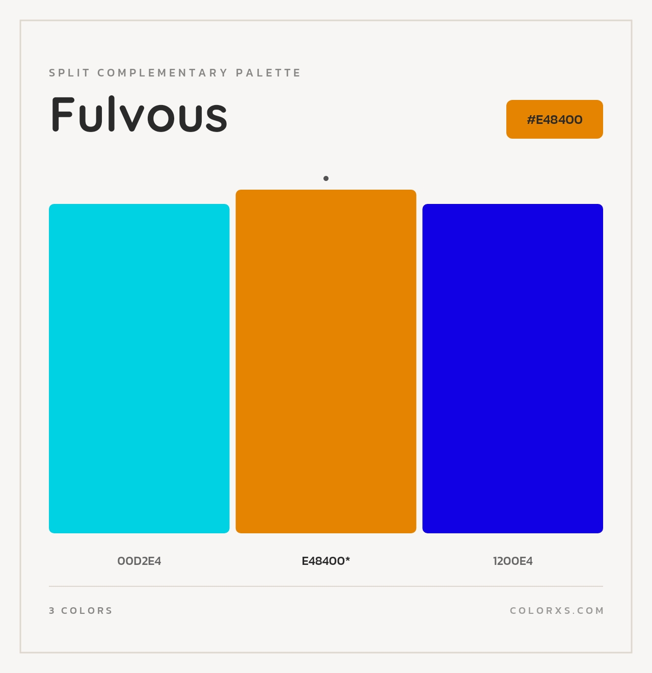 Fulvous - Split-Complementary Color Palette