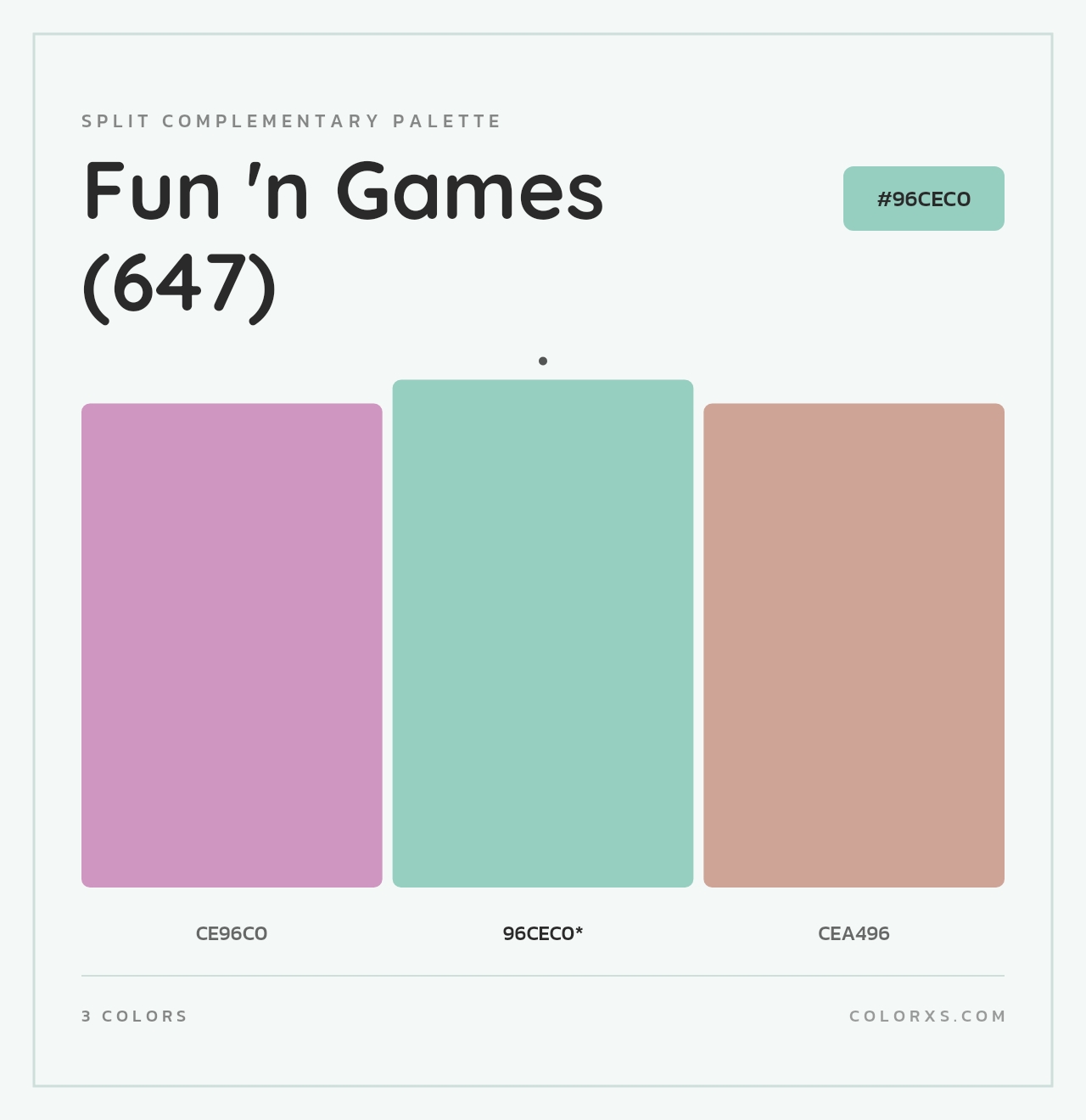 Fun 'n Games (647) - Split-Complementary Color Palette