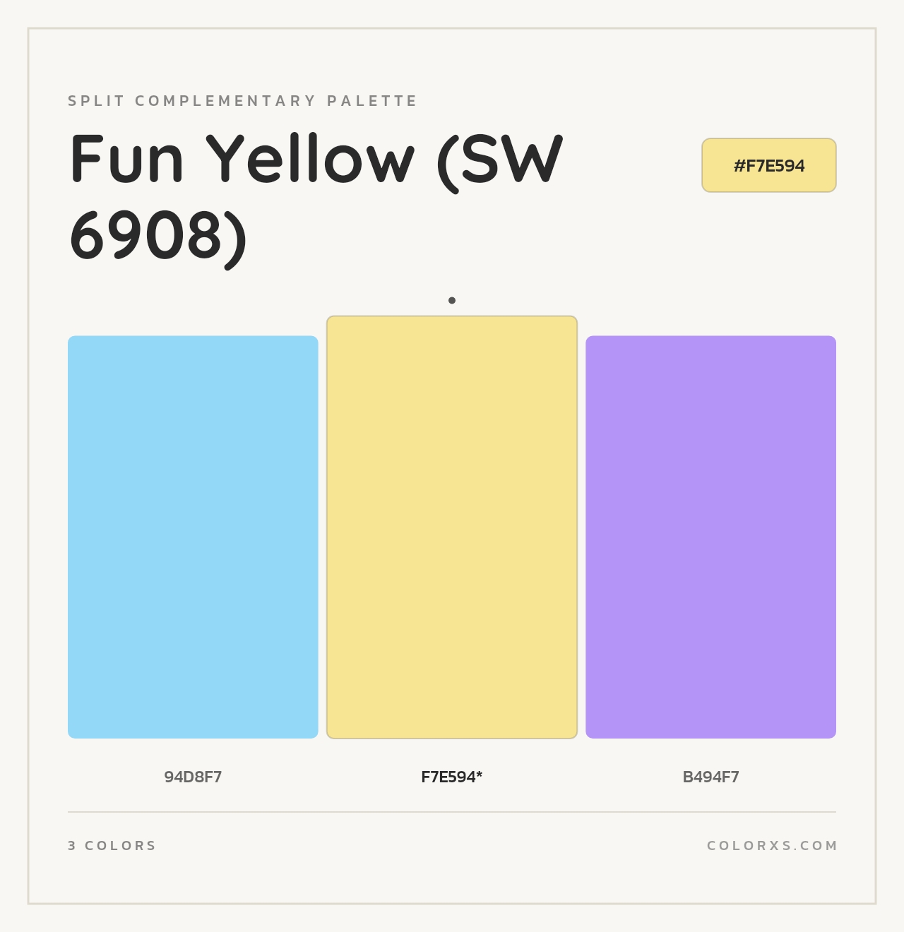 Fun Yellow (SW 6908) - Split-Complementary Color Palette