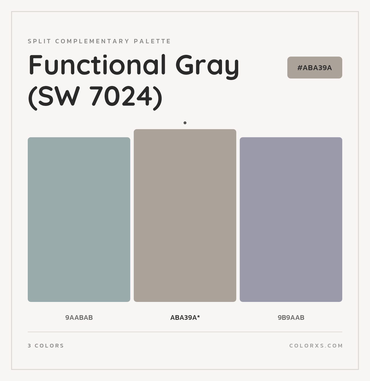 Functional Gray (SW 7024) - Split-Complementary Color Palette