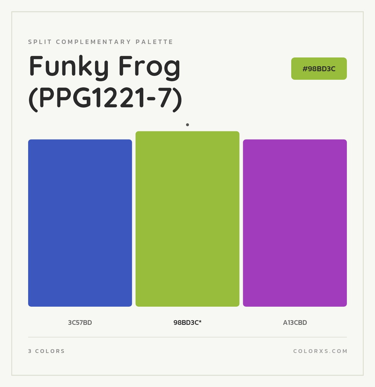 Funky Frog (PPG1221-7) - Split-Complementary Color Palette