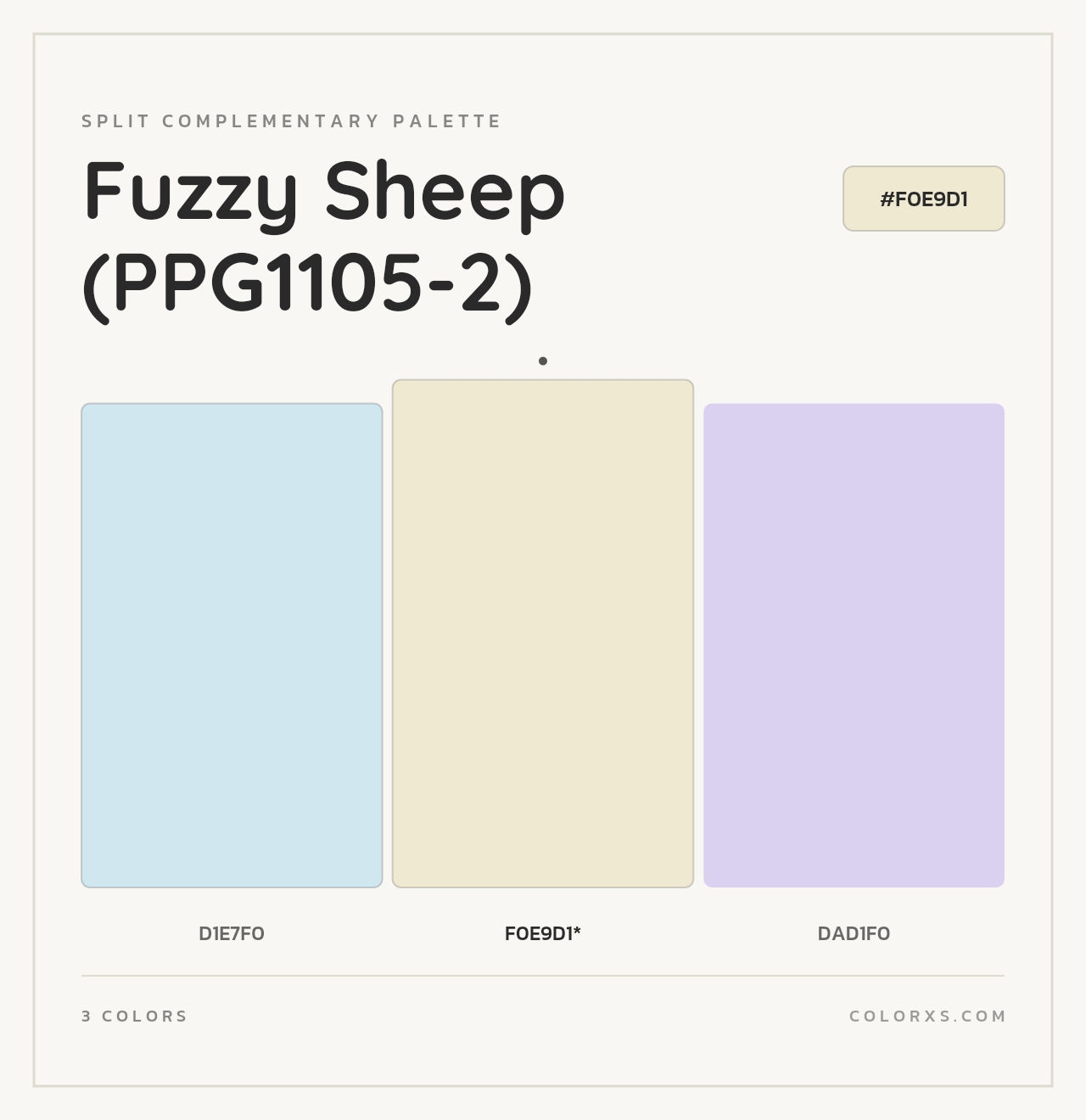Fuzzy Sheep (PPG1105-2) - Split-Complementary Color Palette