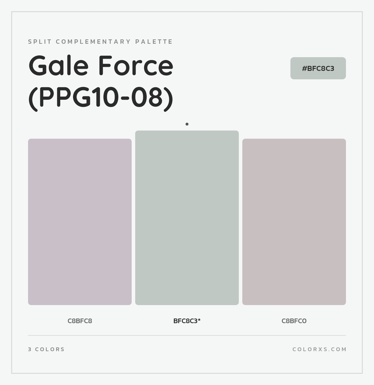 Gale Force (PPG10-08) - Split-Complementary Color Palette