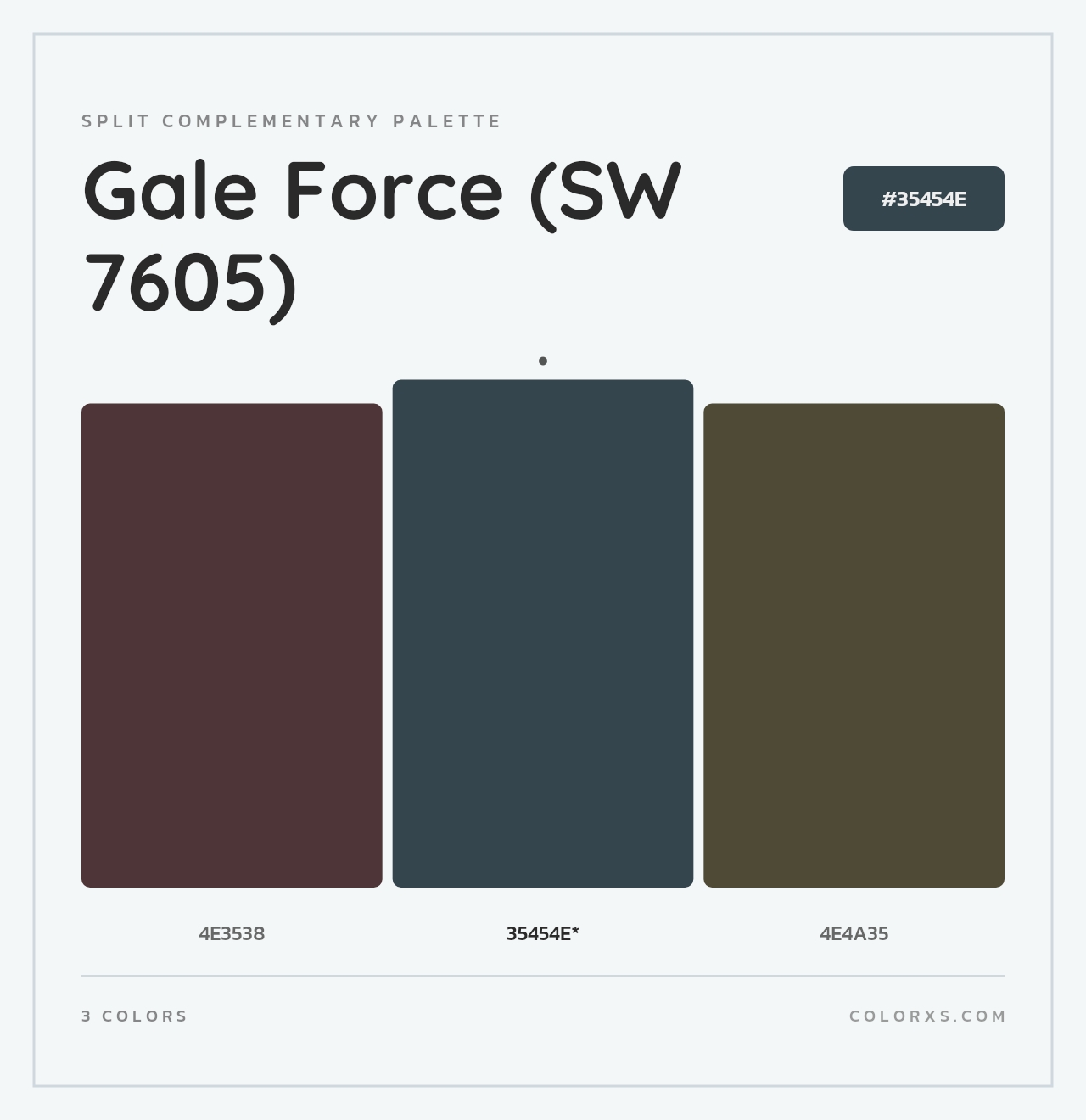 Gale Force (SW 7605) - Split-Complementary Color Palette
