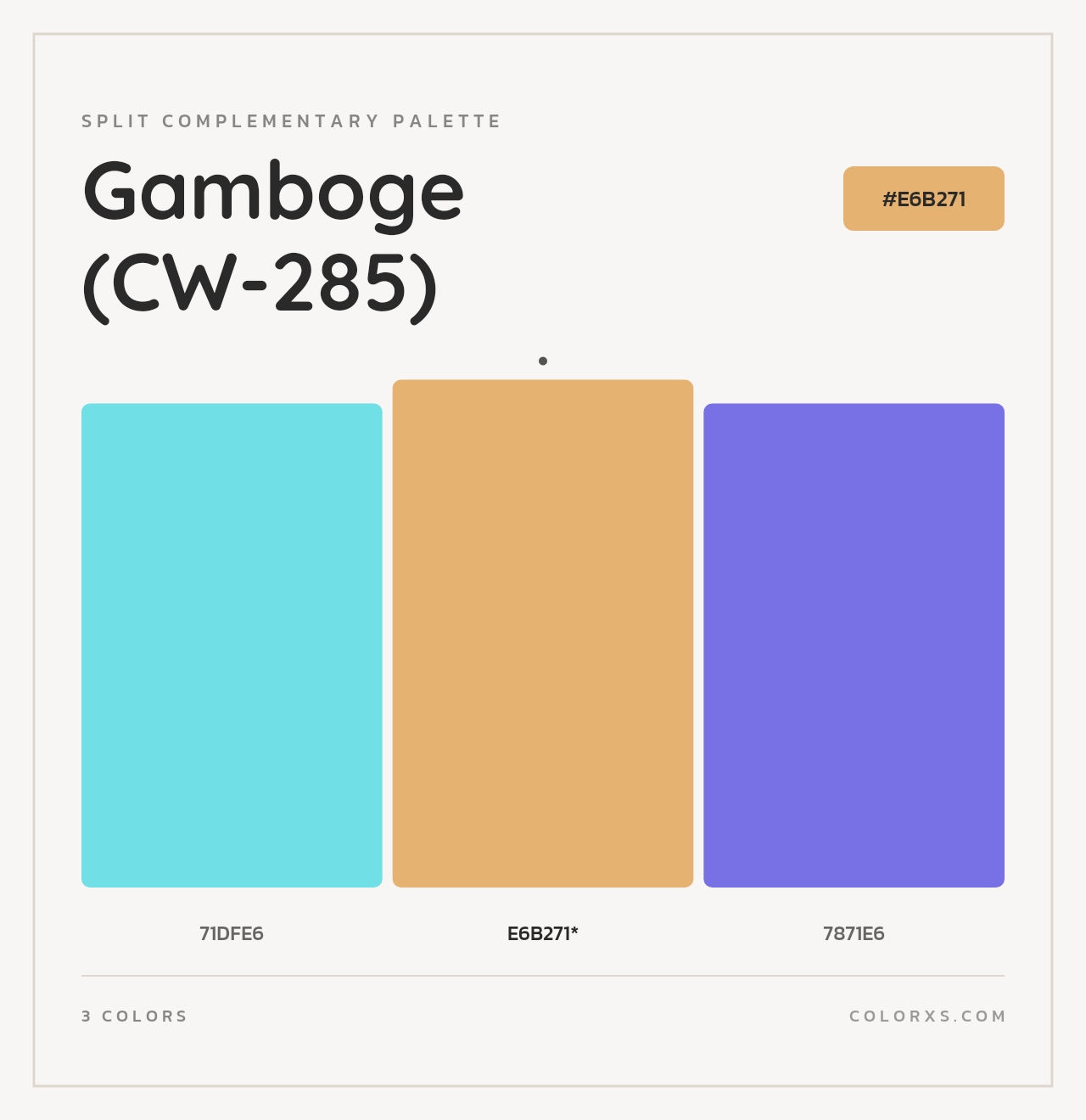 Gamboge (CW-285) - Split-Complementary Color Palette
