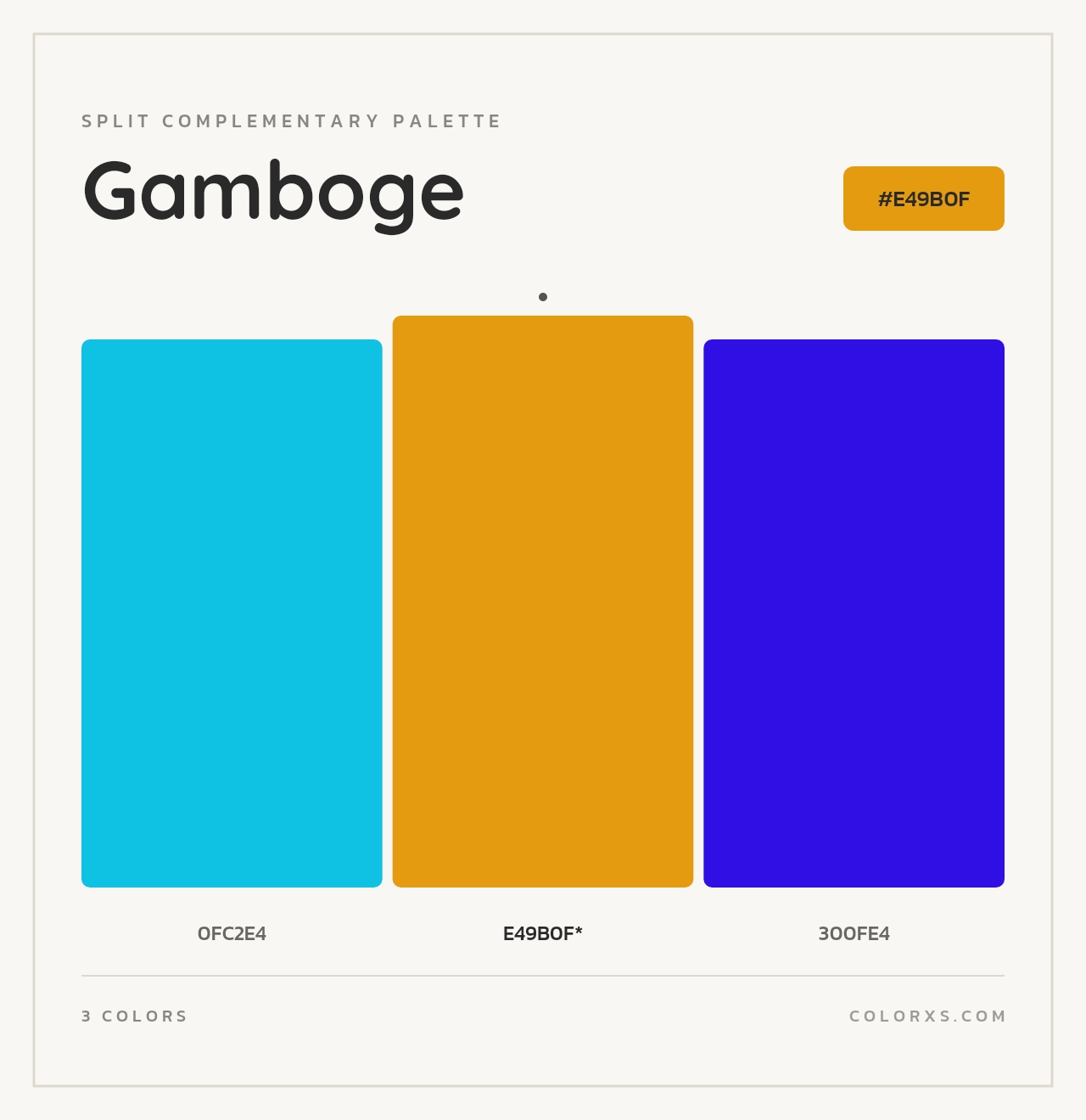 Gamboge - Split-Complementary Color Palette