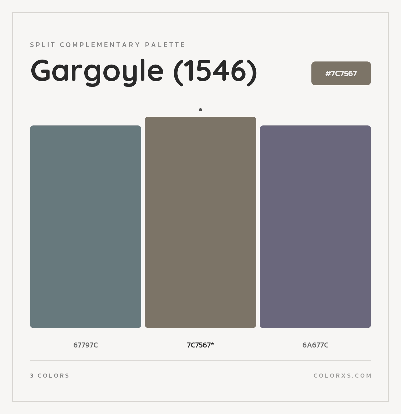 Gargoyle (1546) - Split-Complementary Color Palette