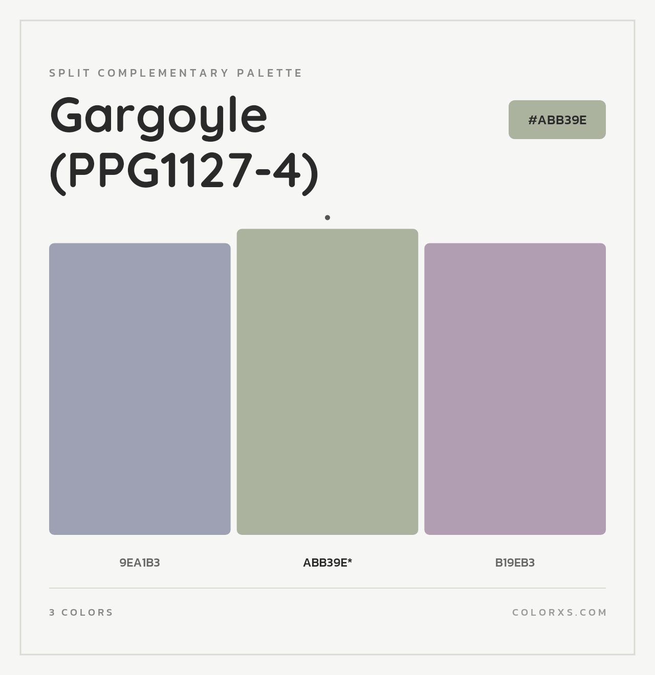 Gargoyle  (PPG1127-4) - Split-Complementary Color Palette