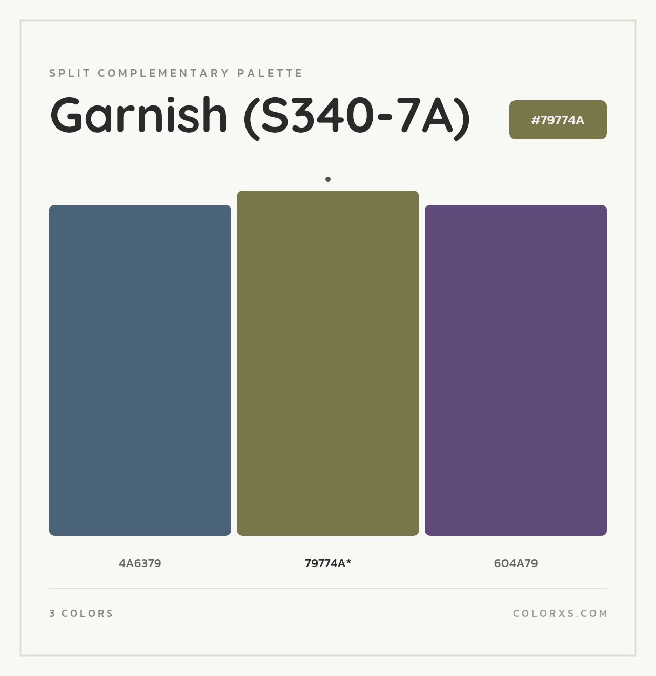 Garnish (S340-7A) - Split-Complementary Color Palette