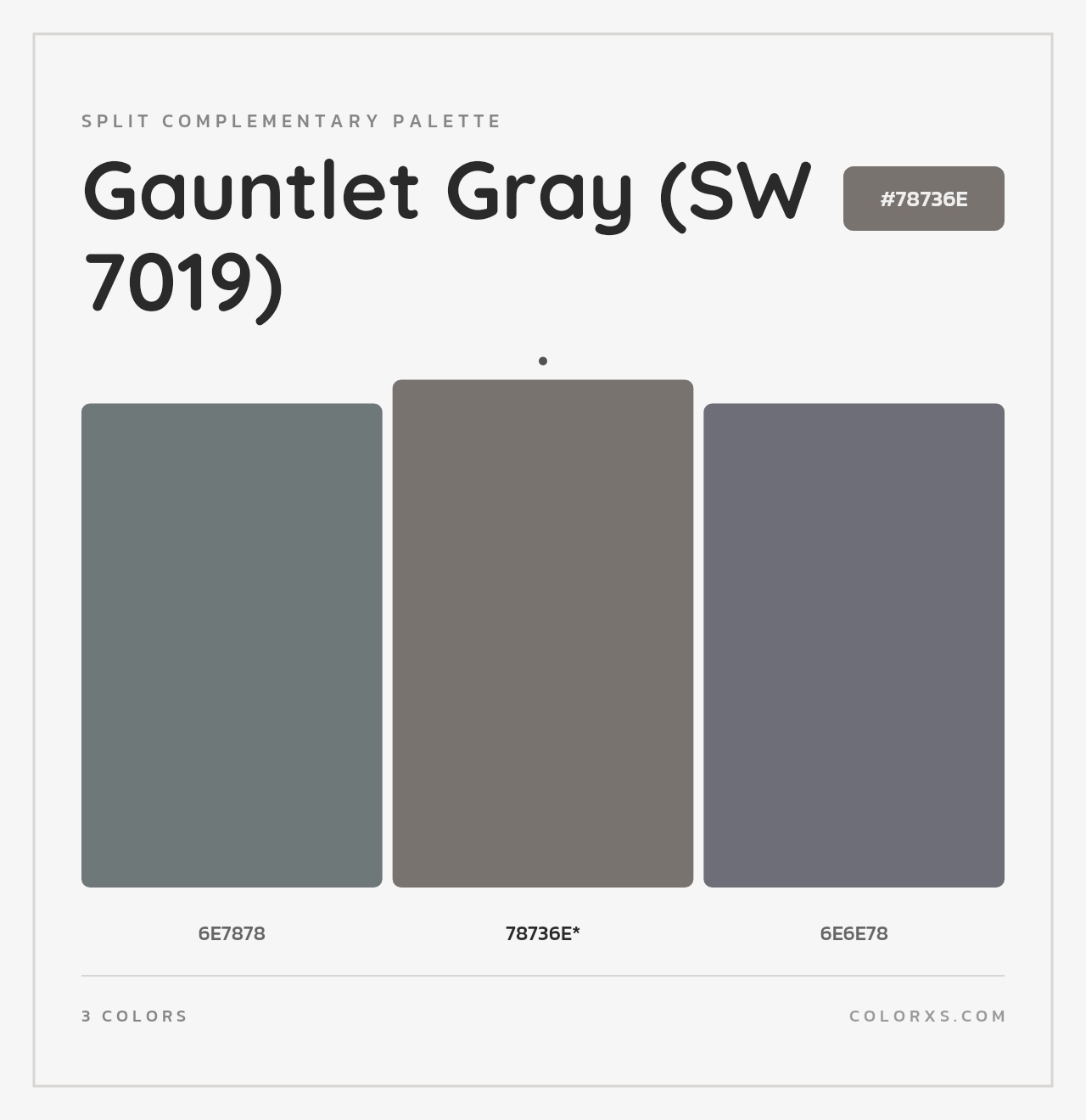 Gauntlet Gray (SW 7019) - Split-Complementary Color Palette