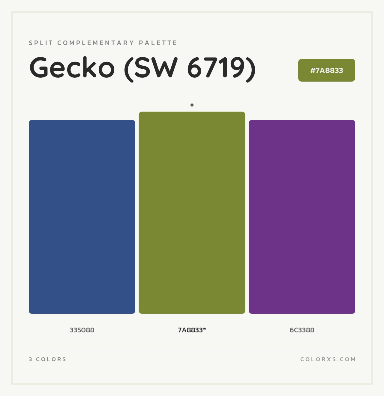 Gecko (SW 6719) - Split-Complementary Color Palette