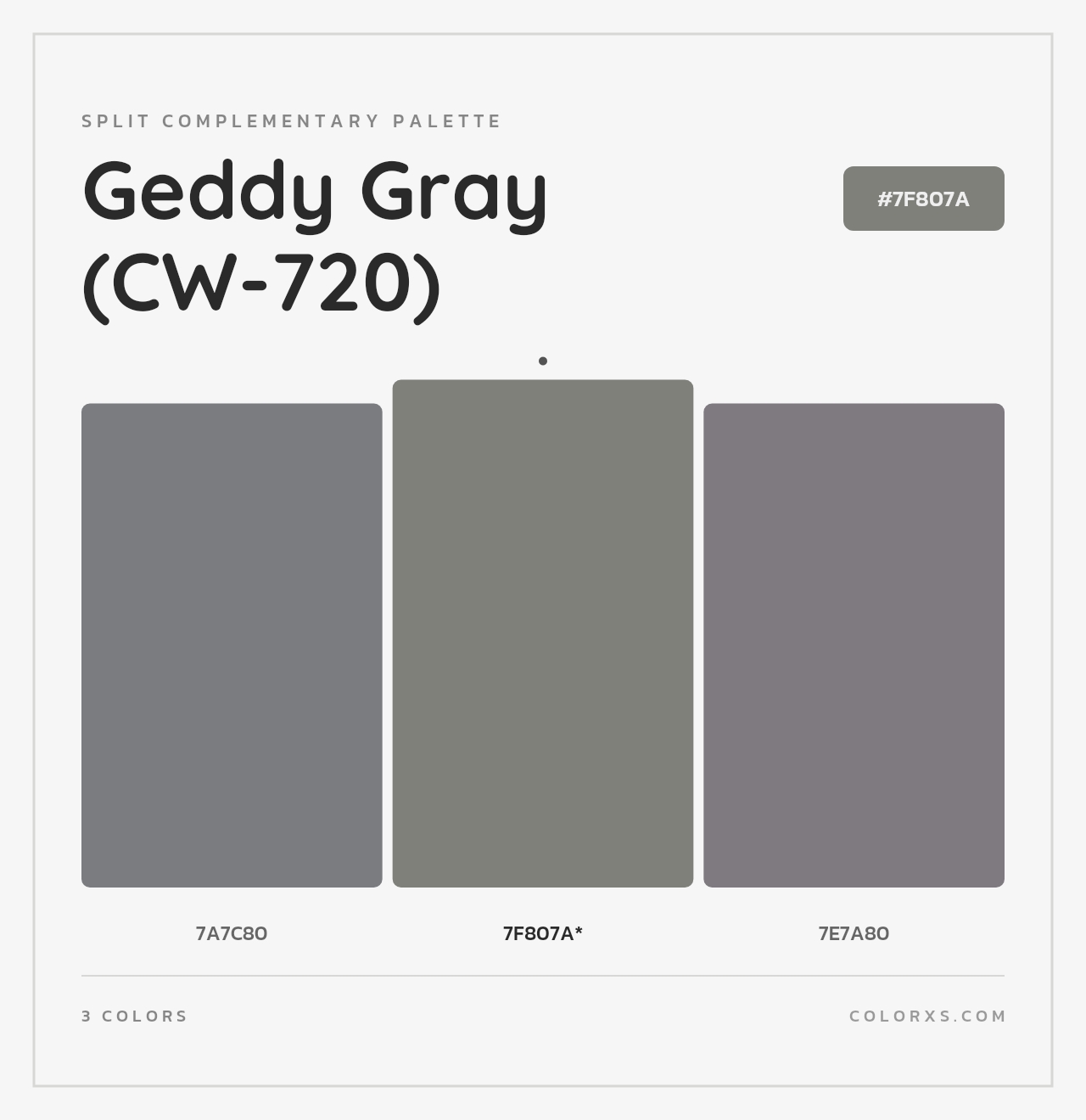 Geddy Gray (CW-720) - Split-Complementary Color Palette