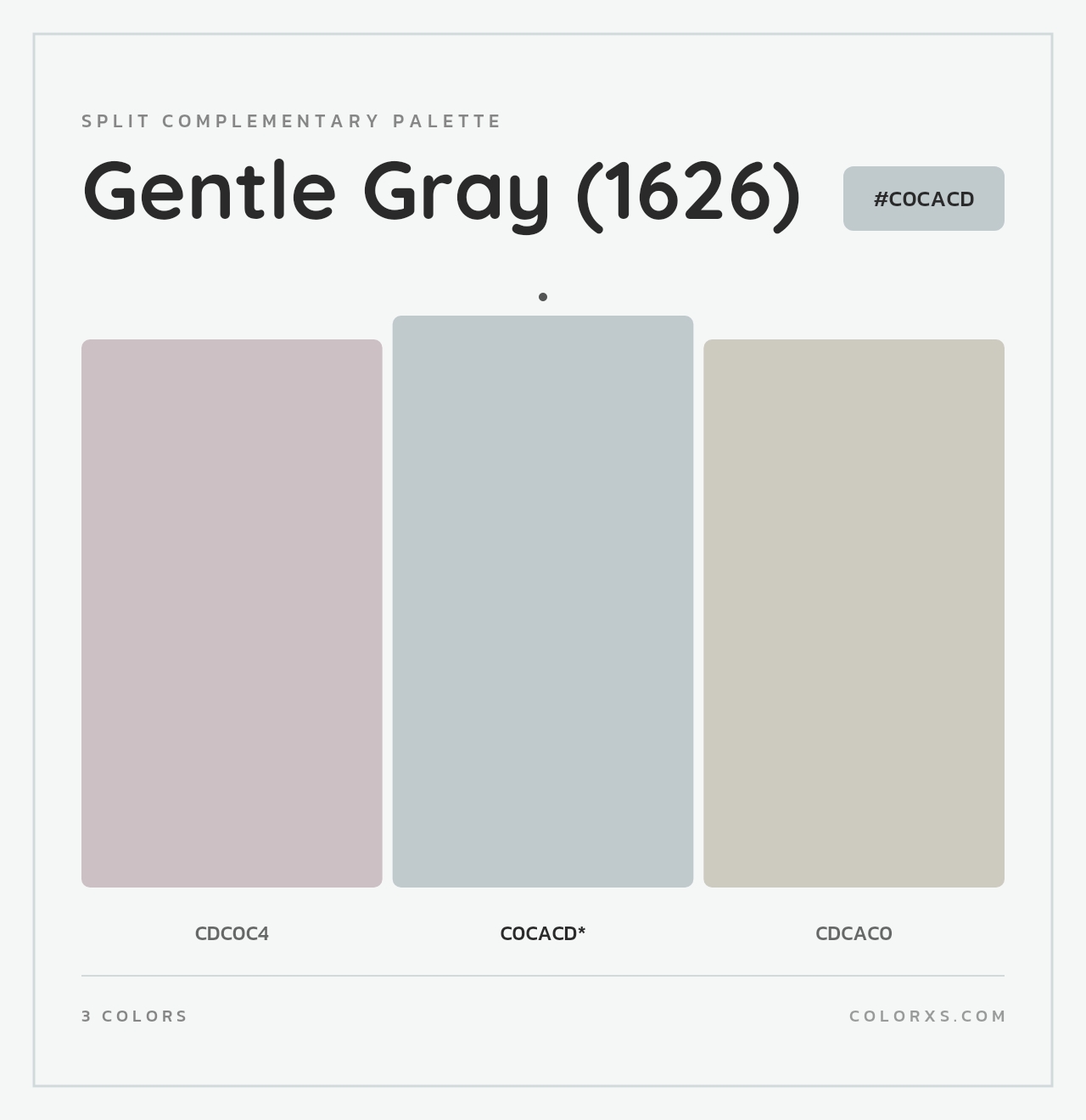 Gentle Gray (1626) - Split-Complementary Color Palette