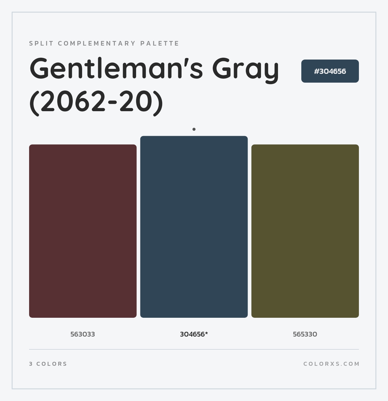 Gentleman's Gray (2062-20) - Split-Complementary Color Palette