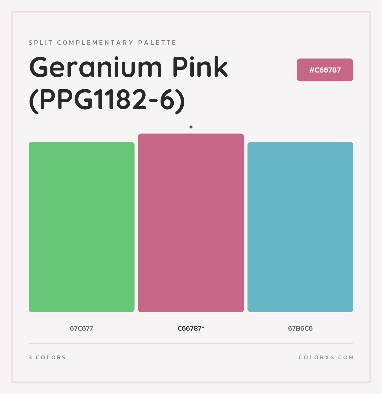 Geranium Pink (PPG1182-6) - Split-Complementary Color Palette
