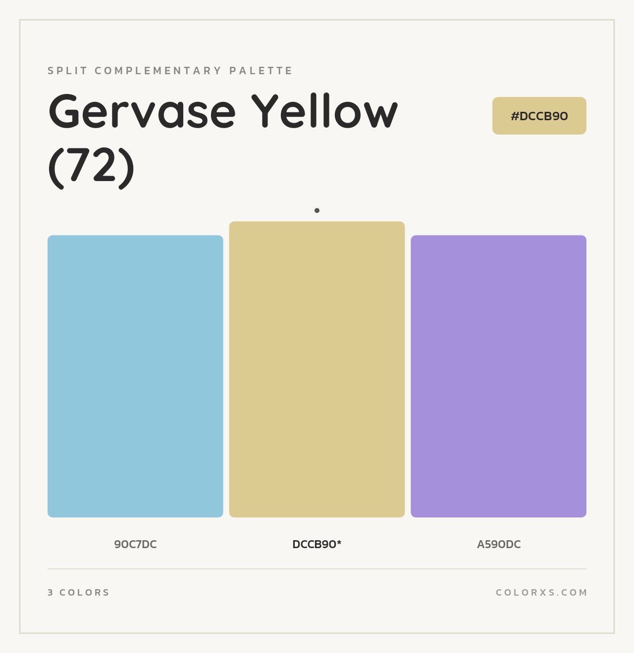 Gervase Yellow (72) - Split-Complementary Color Palette