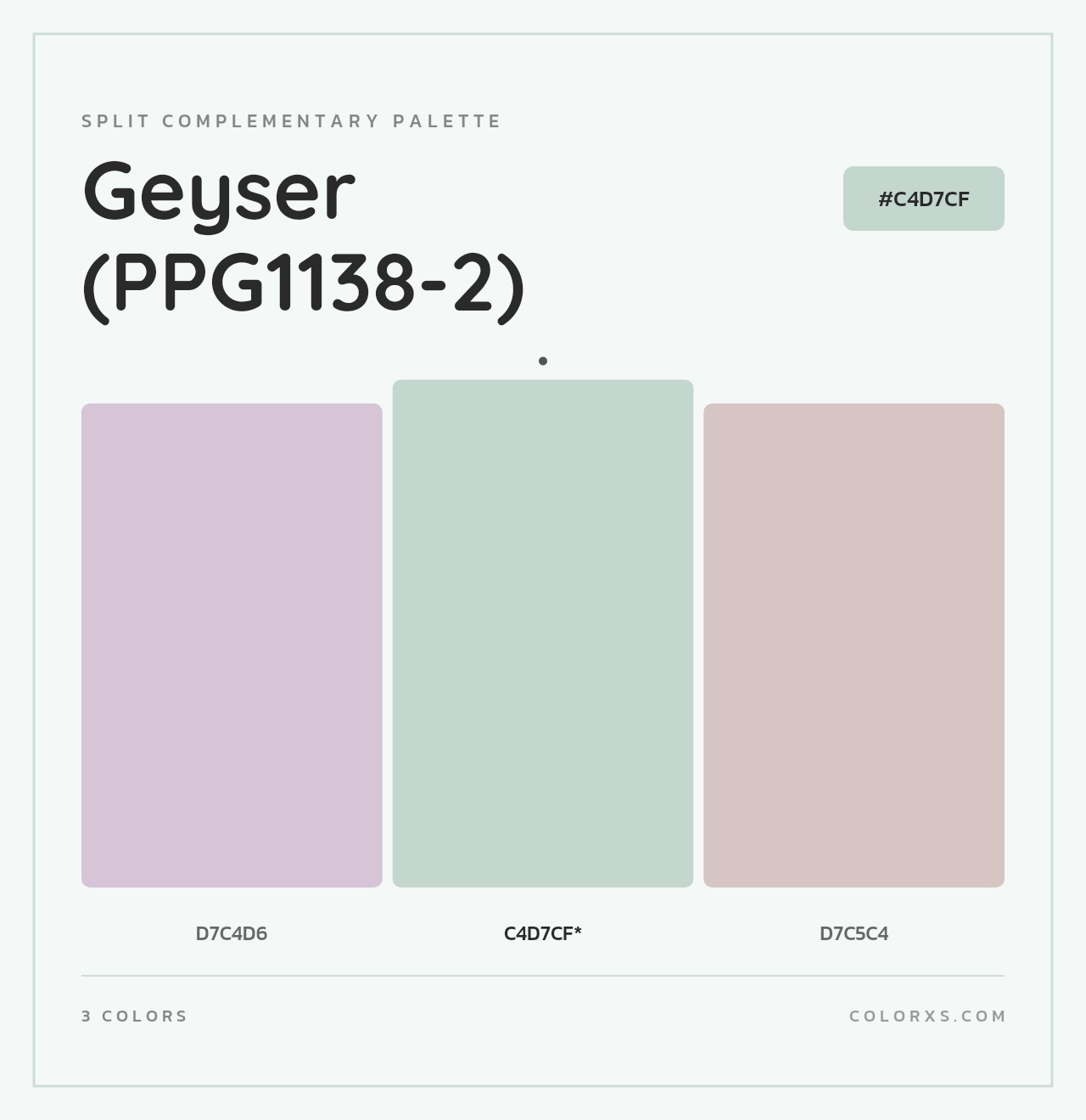 Geyser (PPG1138-2) - Split-Complementary Color Palette