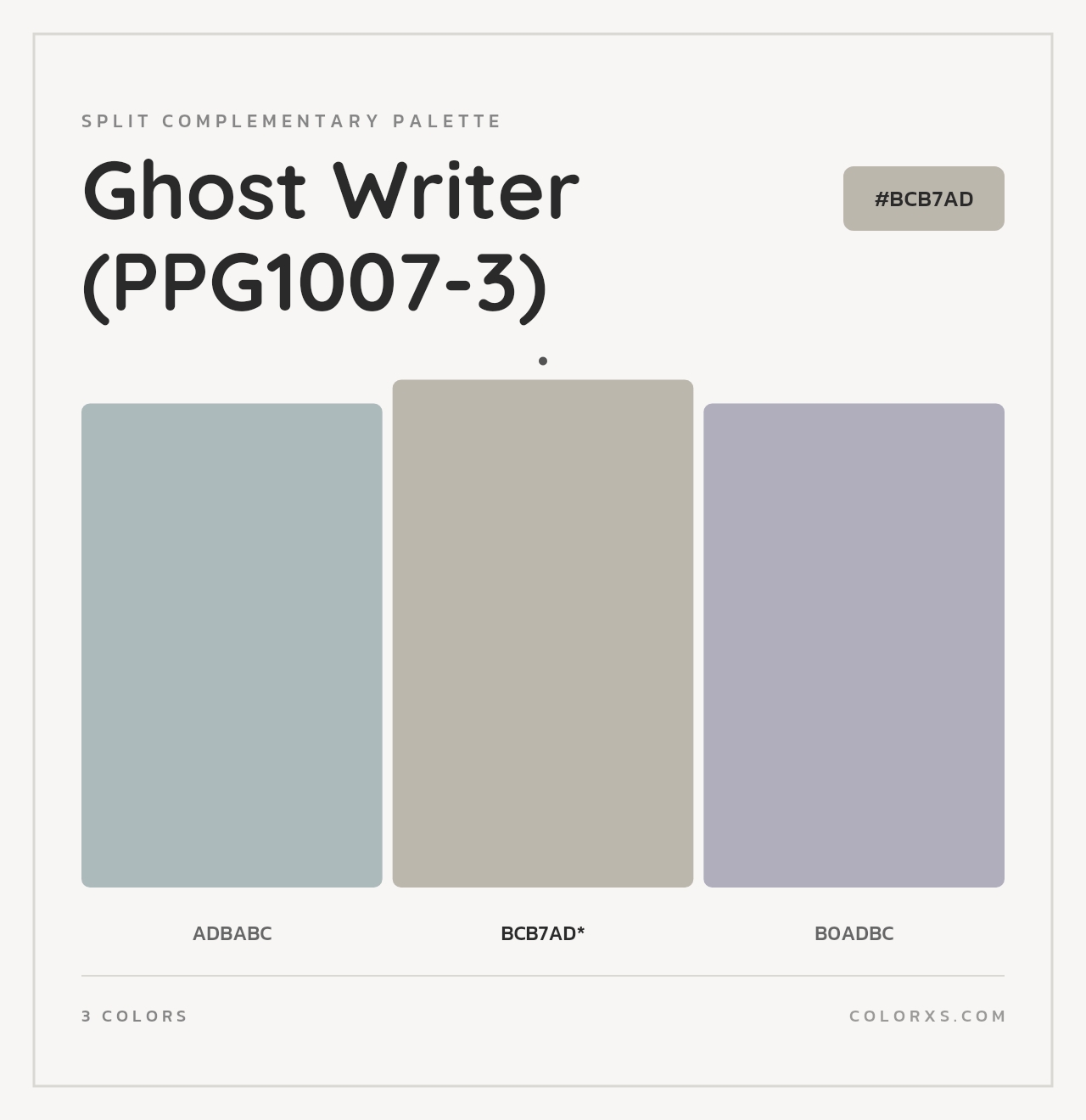 Ghost Writer (PPG1007-3) - Split-Complementary Color Palette