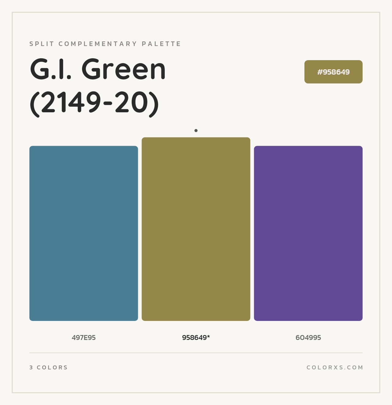 G.I. Green (2149-20) - Split-Complementary Color Palette