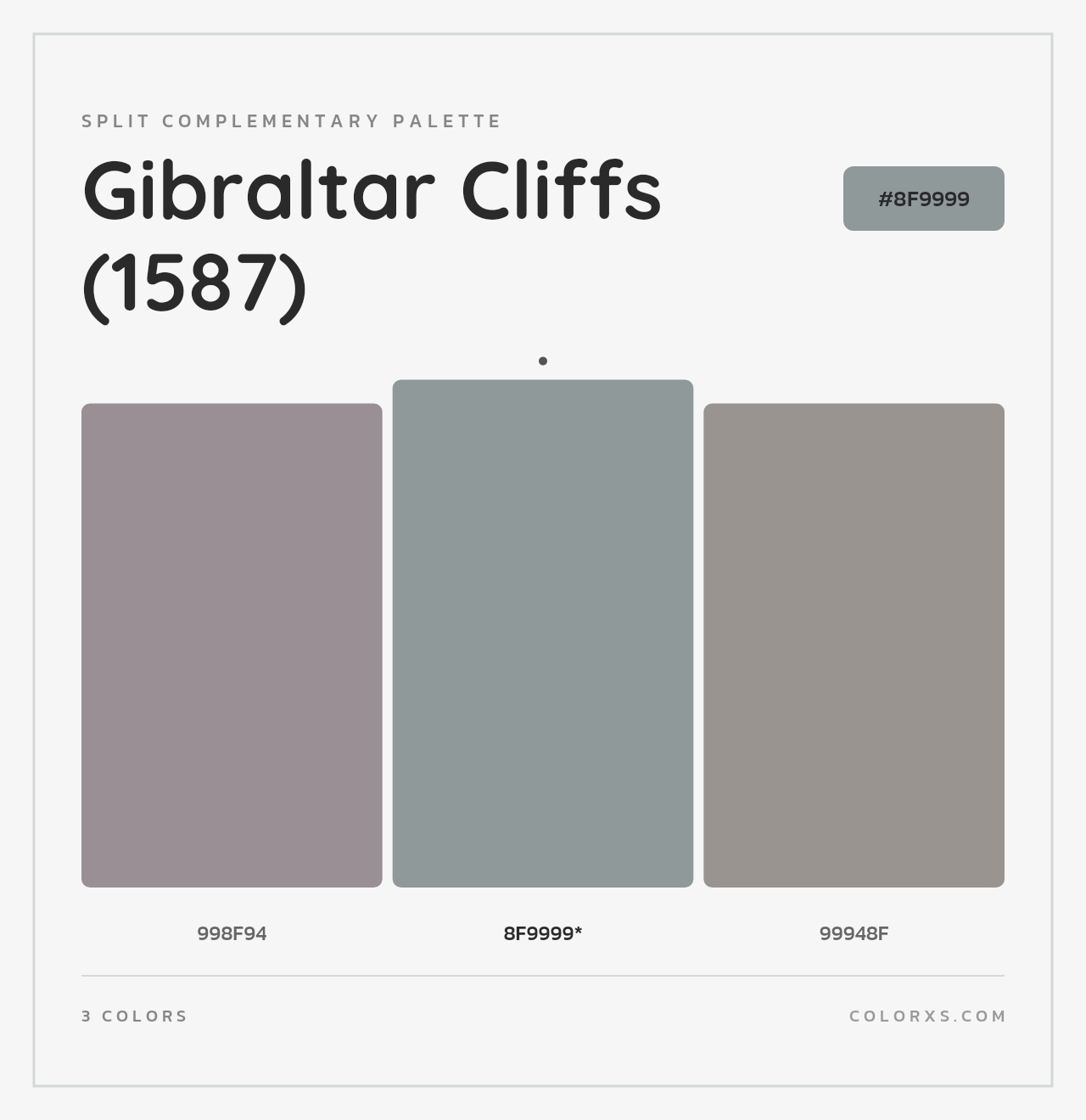 Gibraltar Cliffs (1587) - Split-Complementary Color Palette