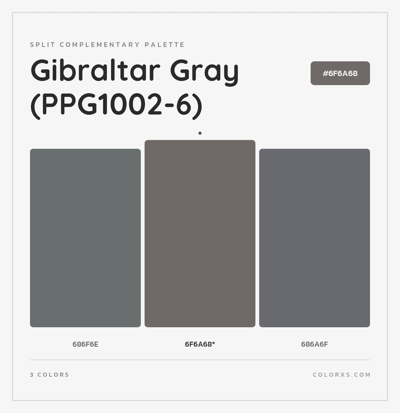 Gibraltar Gray (PPG1002-6) - Split-Complementary Color Palette