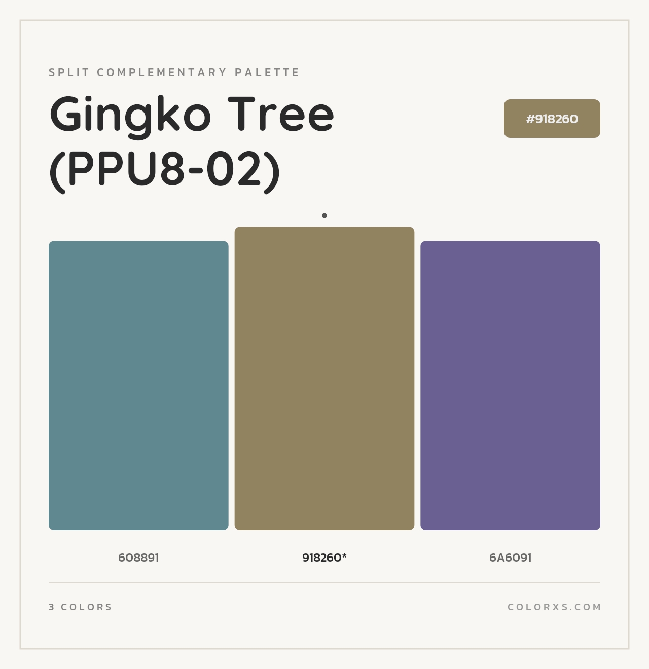Gingko Tree (PPU8-02) - Split-Complementary Color Palette
