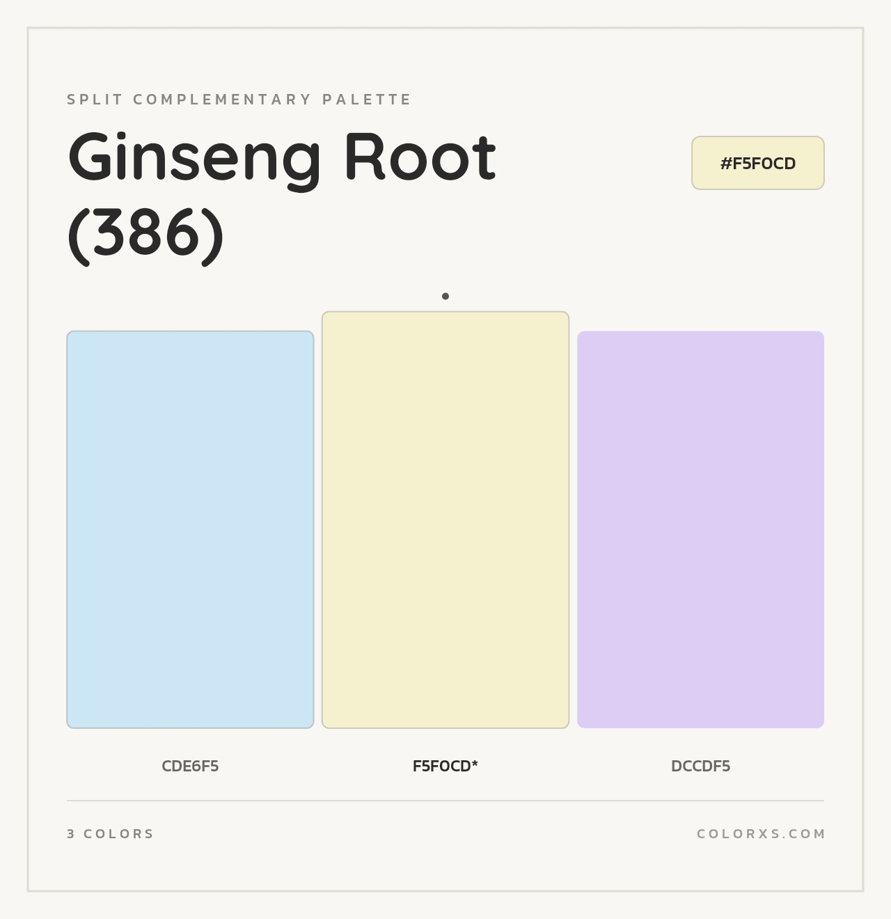 Ginseng Root (386) - Split-Complementary Color Palette