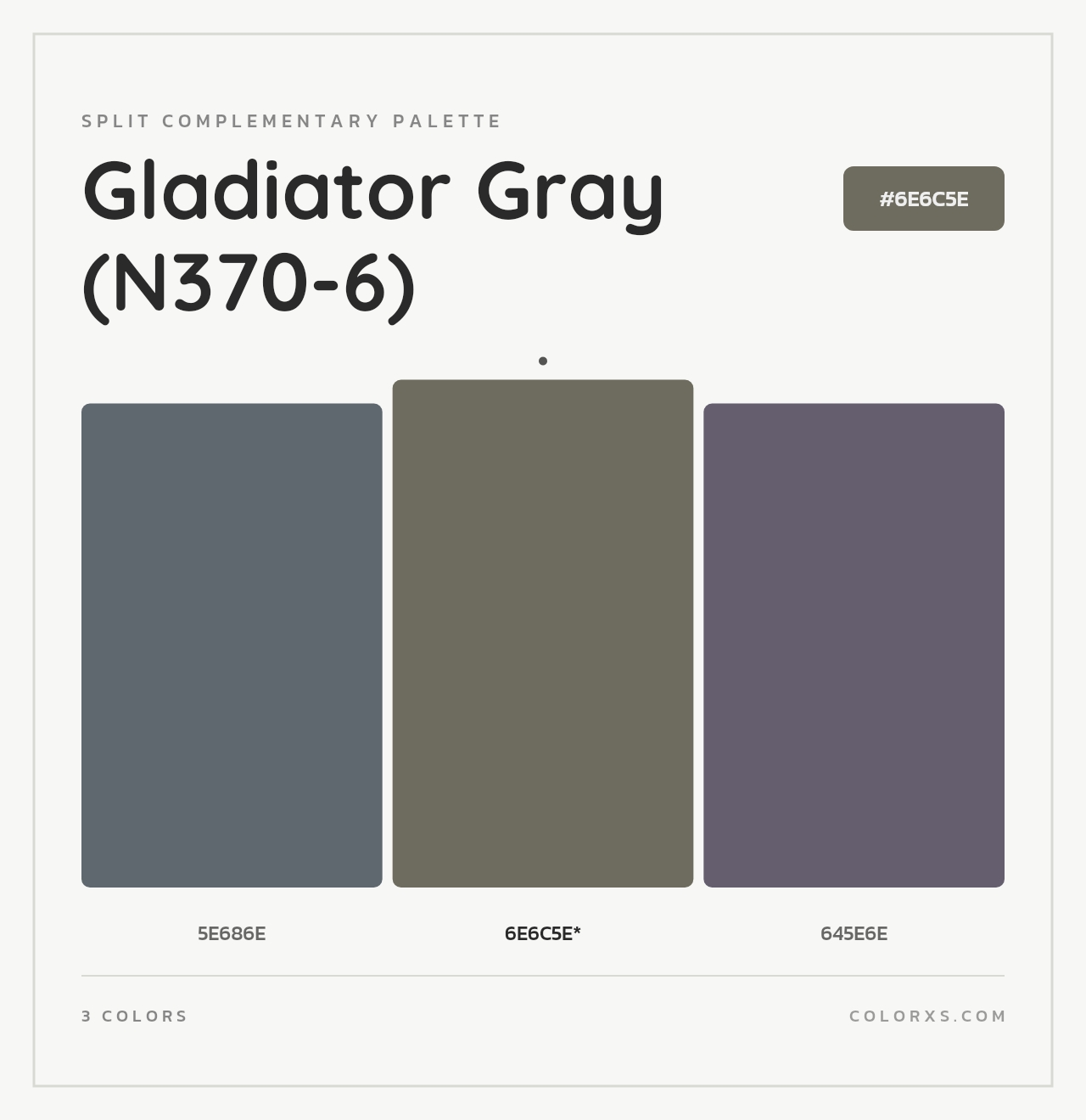 Gladiator Gray (N370-6) - Split-Complementary Color Palette