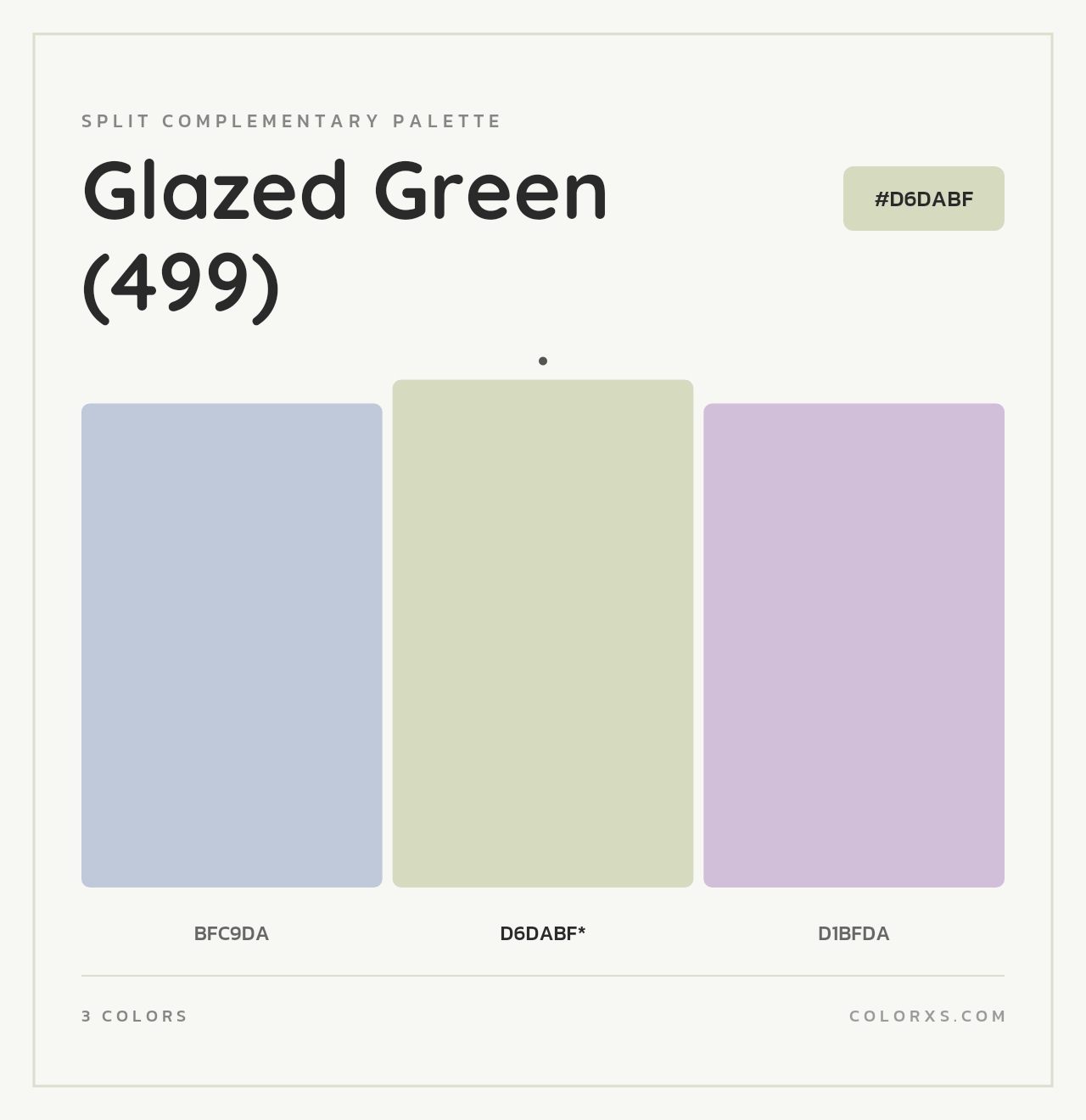 Glazed Green (499) - Split-Complementary Color Palette