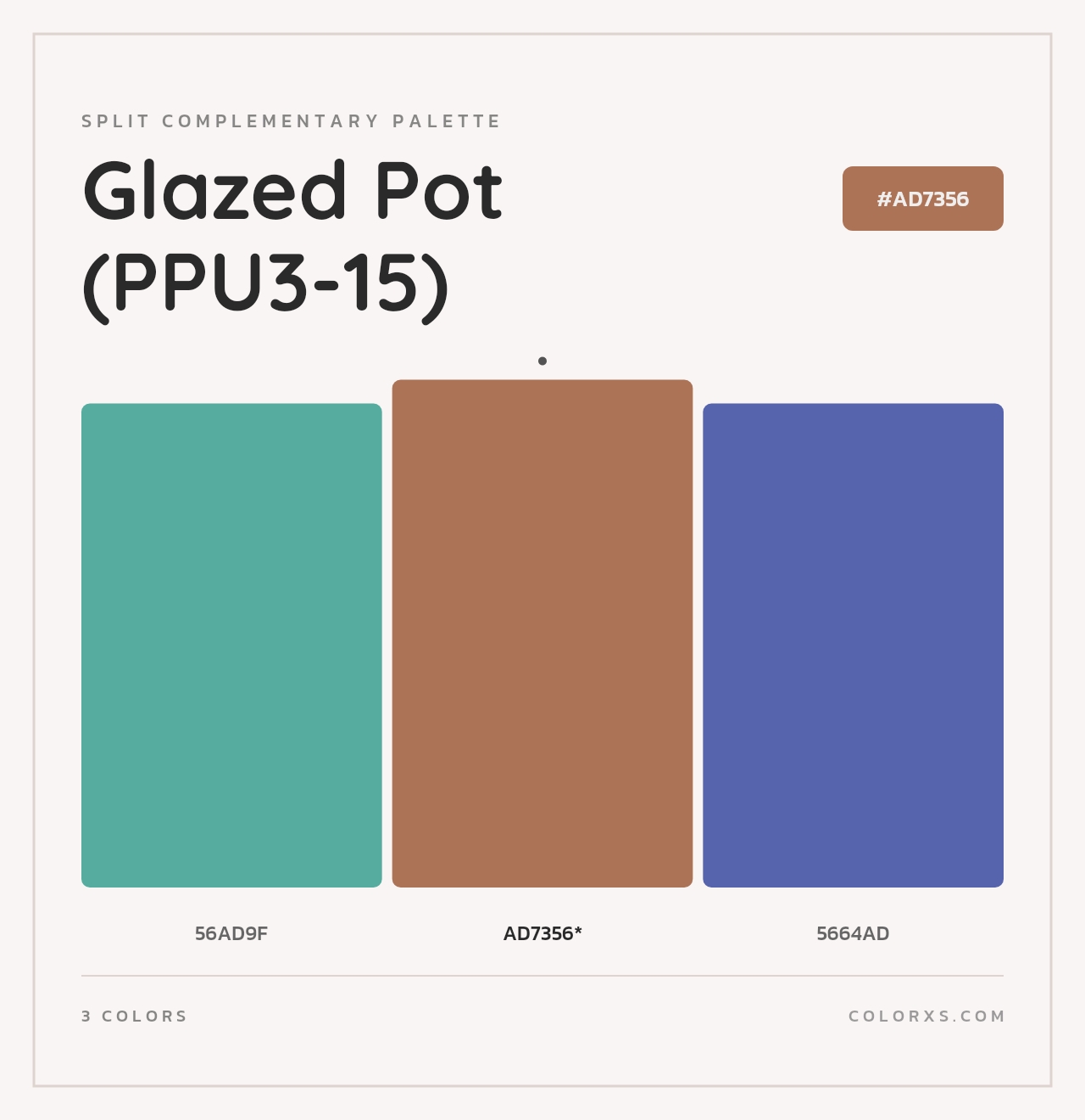 Glazed Pot (PPU3-15) - Split-Complementary Color Palette