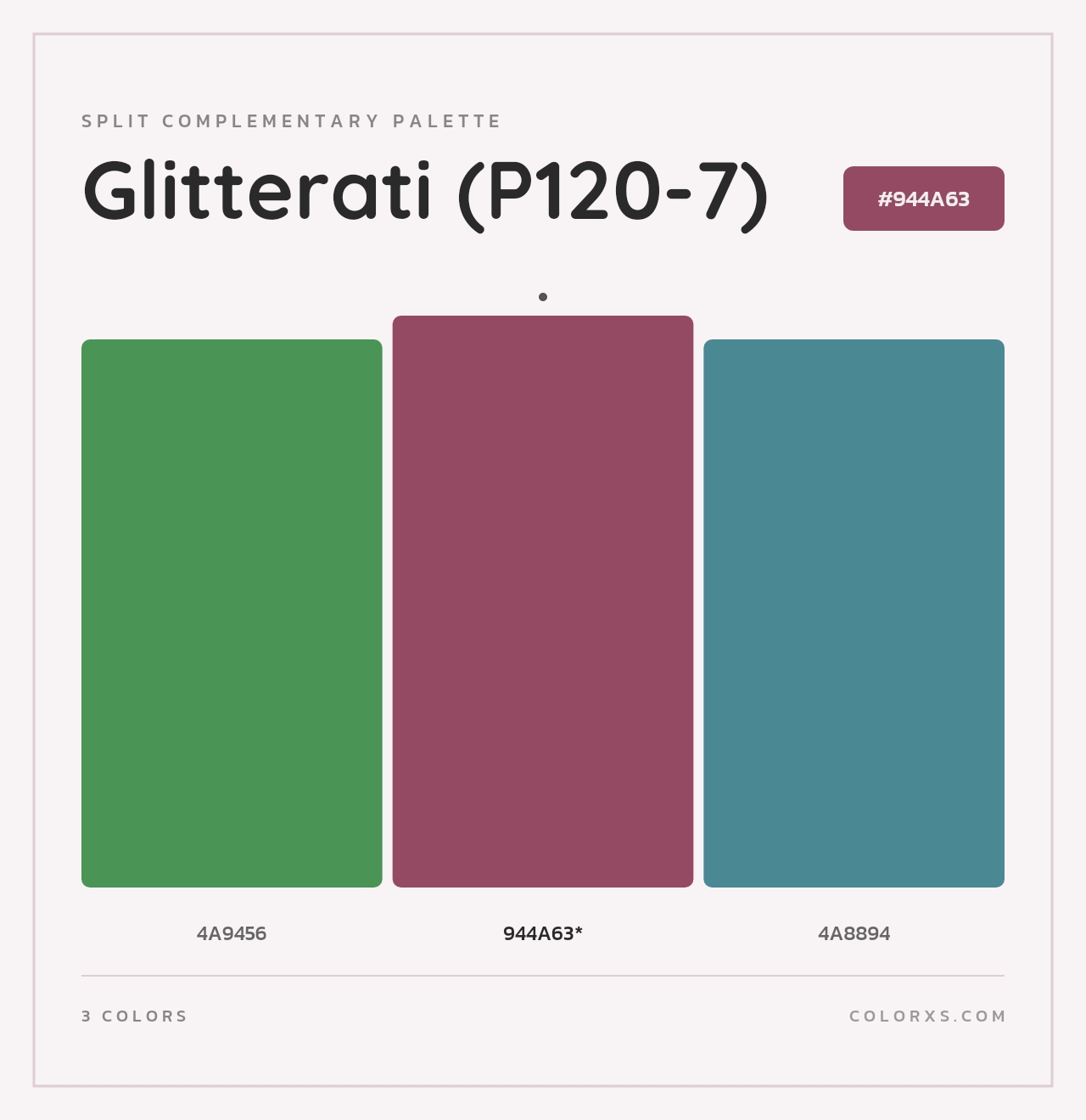 Glitterati (P120-7) - Split-Complementary Color Palette