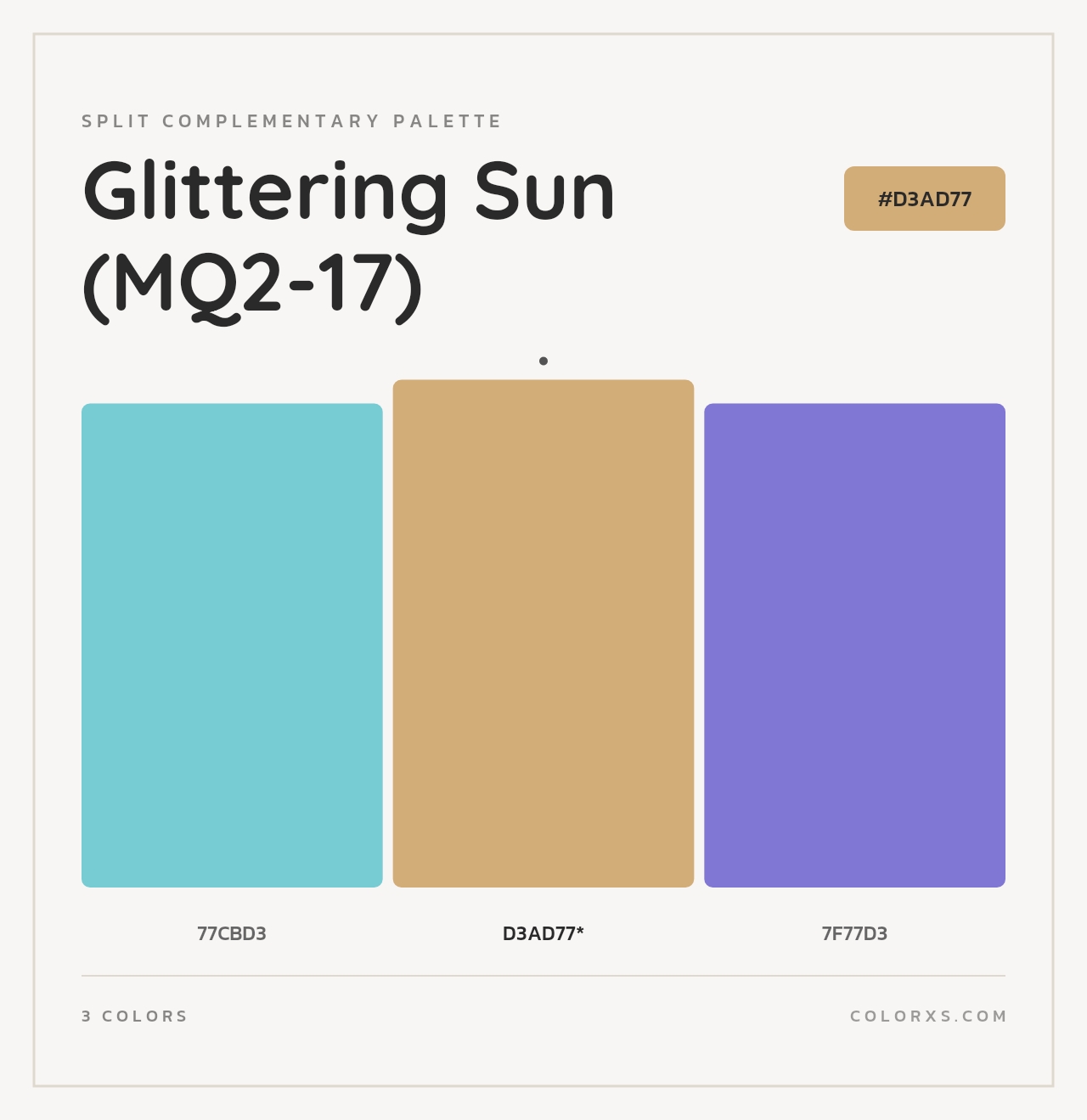 Glittering Sun (MQ2-17) - Split-Complementary Color Palette