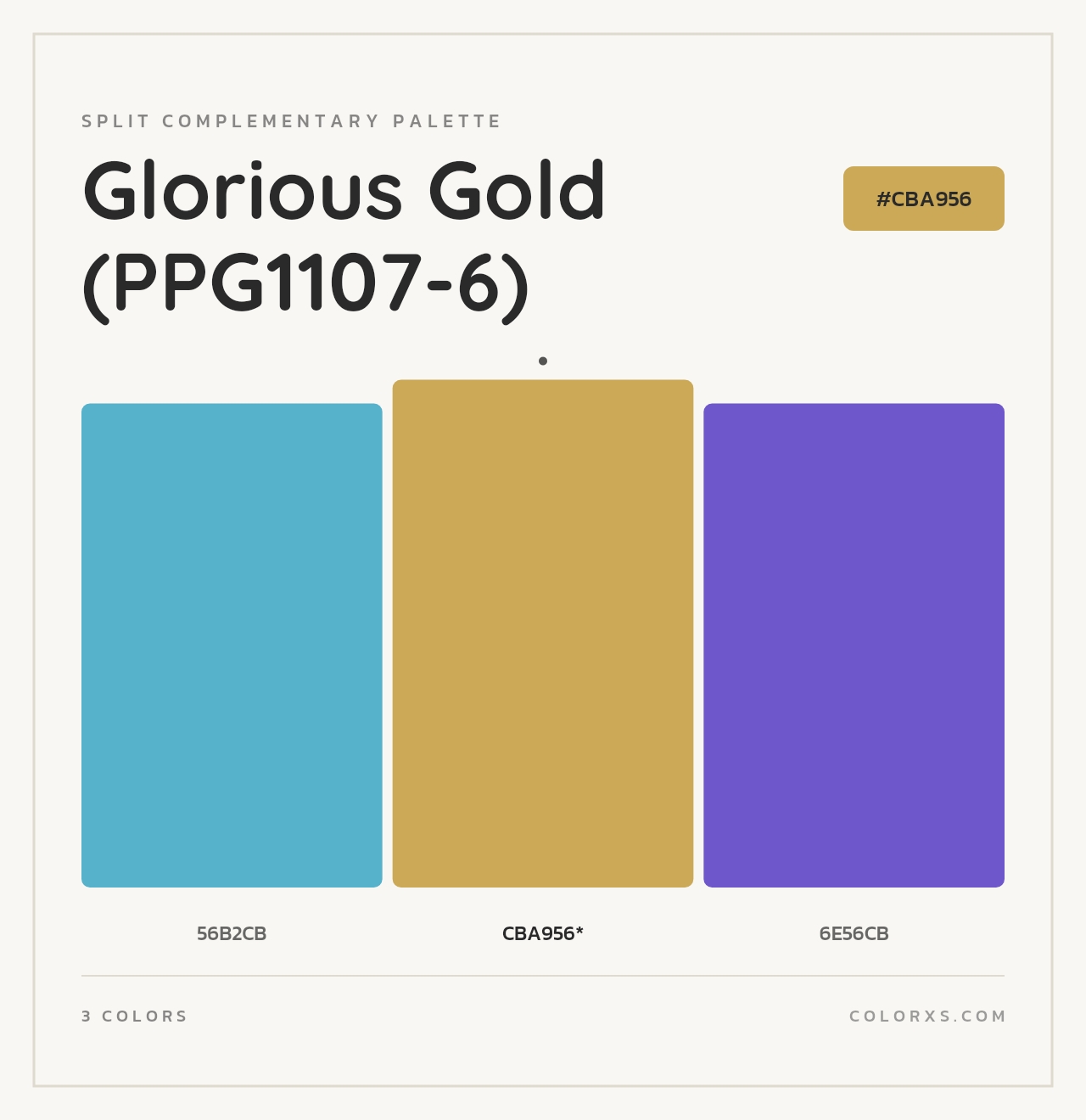 Glorious Gold (PPG1107-6) - Split-Complementary Color Palette